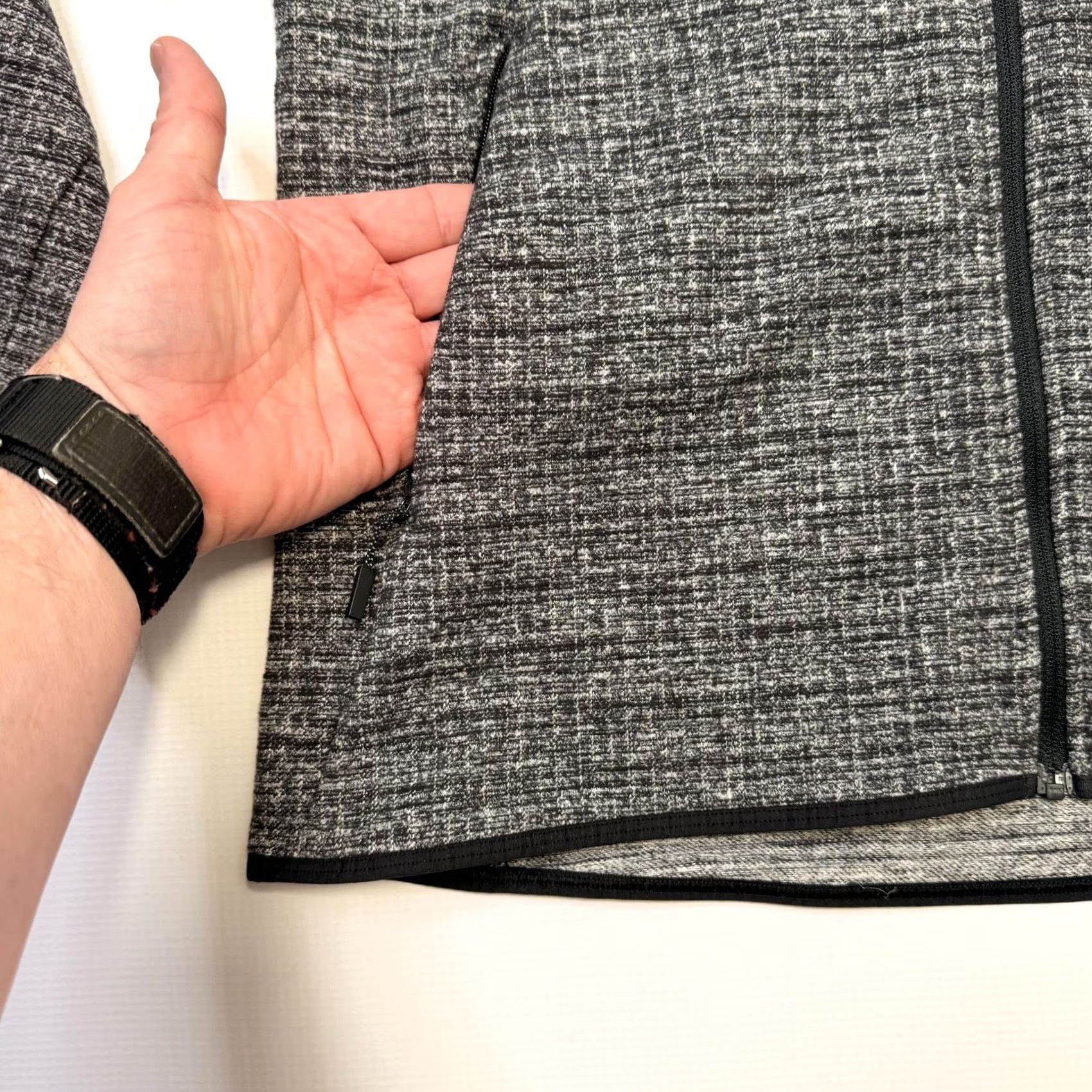 Lululemon Lululemon Surge Warm Full Zip Jacket Mens Medium Gray Geometric Knit Hooded Running & Training Size US M / EU 48-50 / 2 - 4 Thumbnail