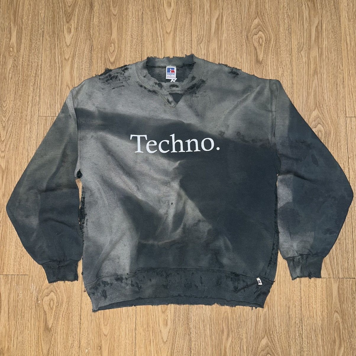 If Six Was Nine × Le Grande Bleu (L.G.B.) Techno Thrashed sweatshirt sunfaded Size US L / EU 52-54 / 3 - 1 Thumbnail