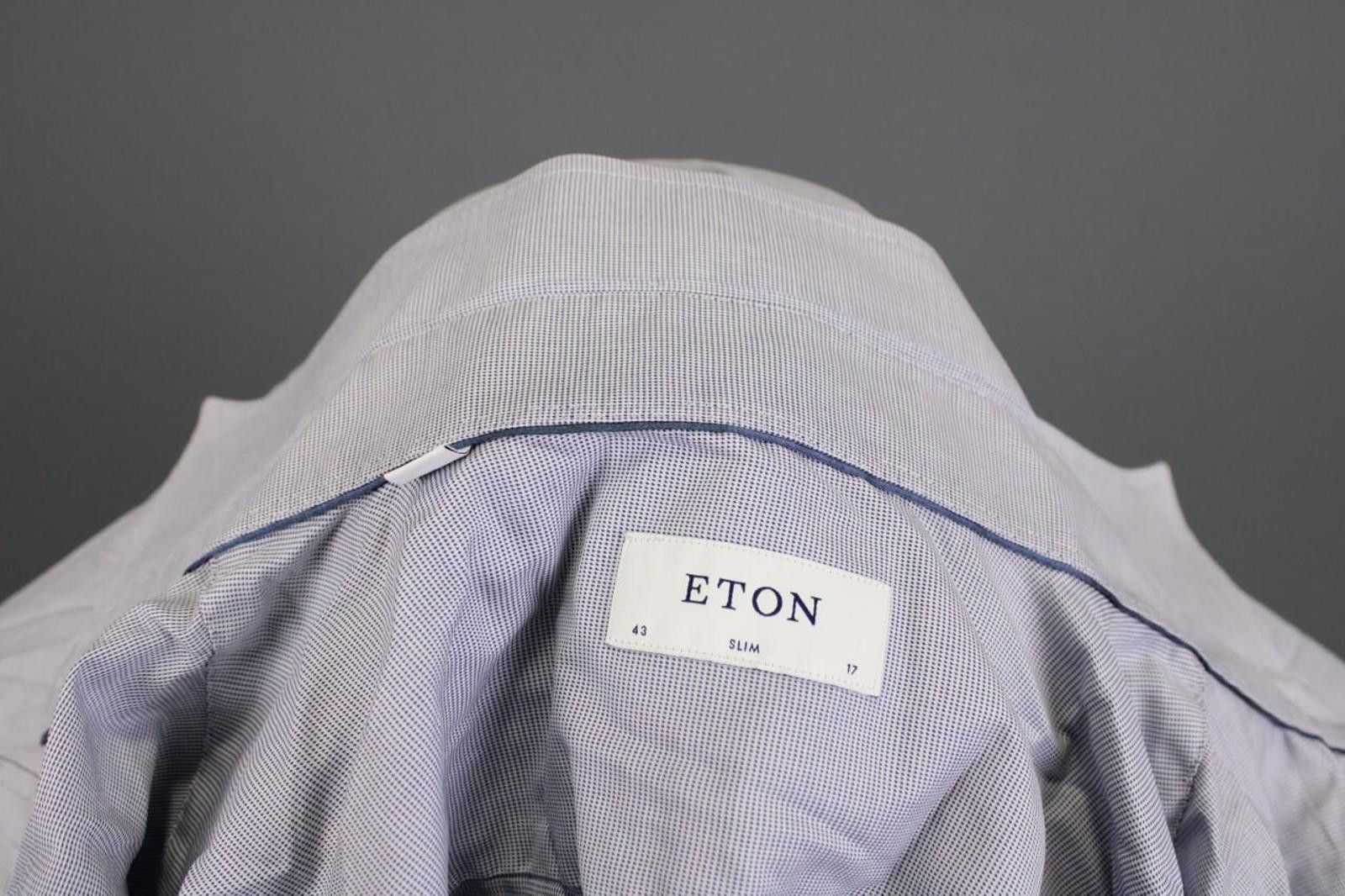 Eton Eton Slim Fit Blue Luxury Dress Shirt Size 43 / 17 / XL Size US M / EU 48-50 / 2 - 11 Thumbnail