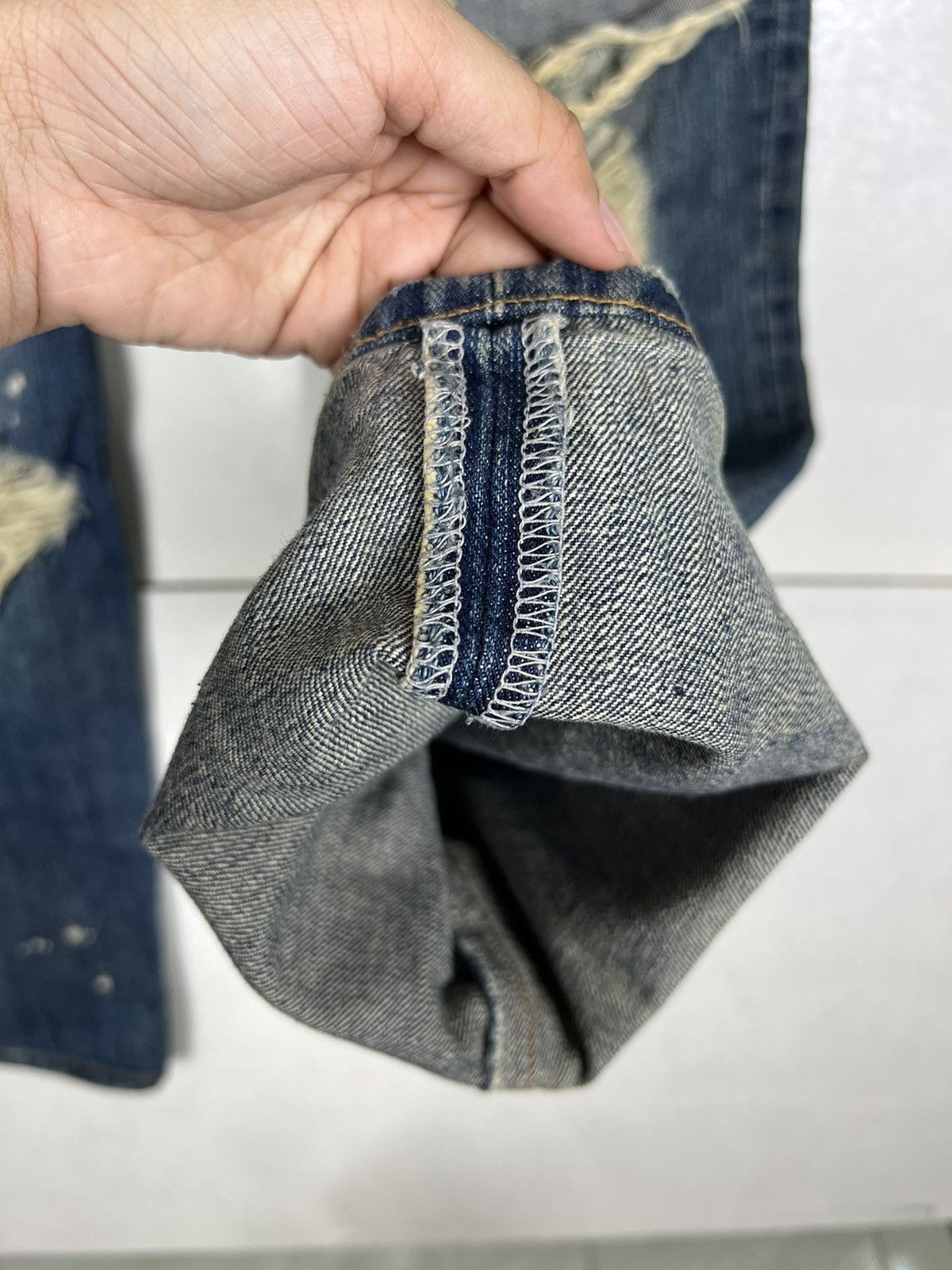 If Six Was Nine 🔥 TTU EXHIBITION DISTRESSED DENIM BROKEN DYED Size US 34 / EU 50 - 12 Thumbnail