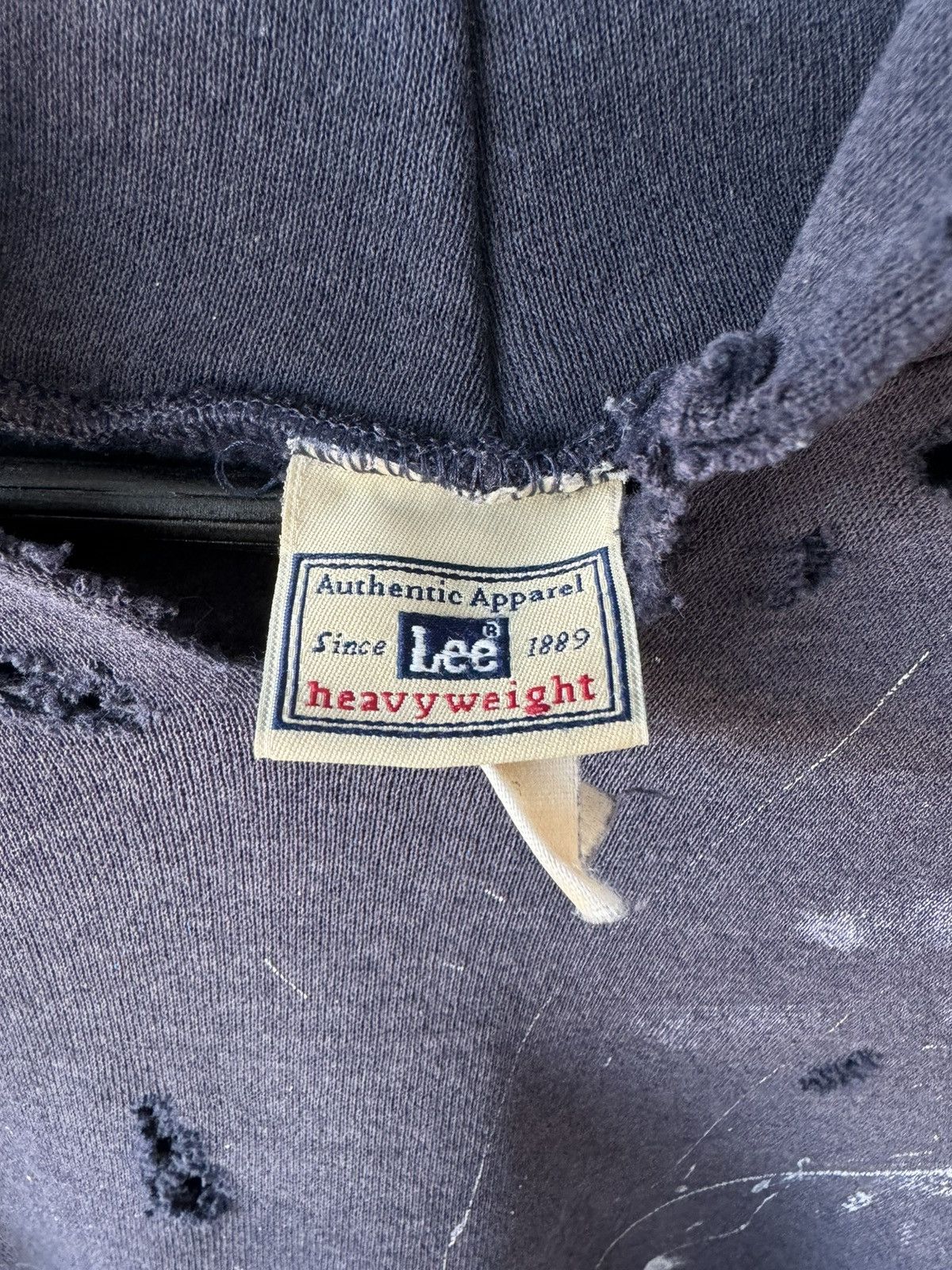 Vintage VINTAGE FADED THRASHED 90s NAVY PAINTER HOODIE Size US L / EU 52-54 / 3 - 17 Thumbnail