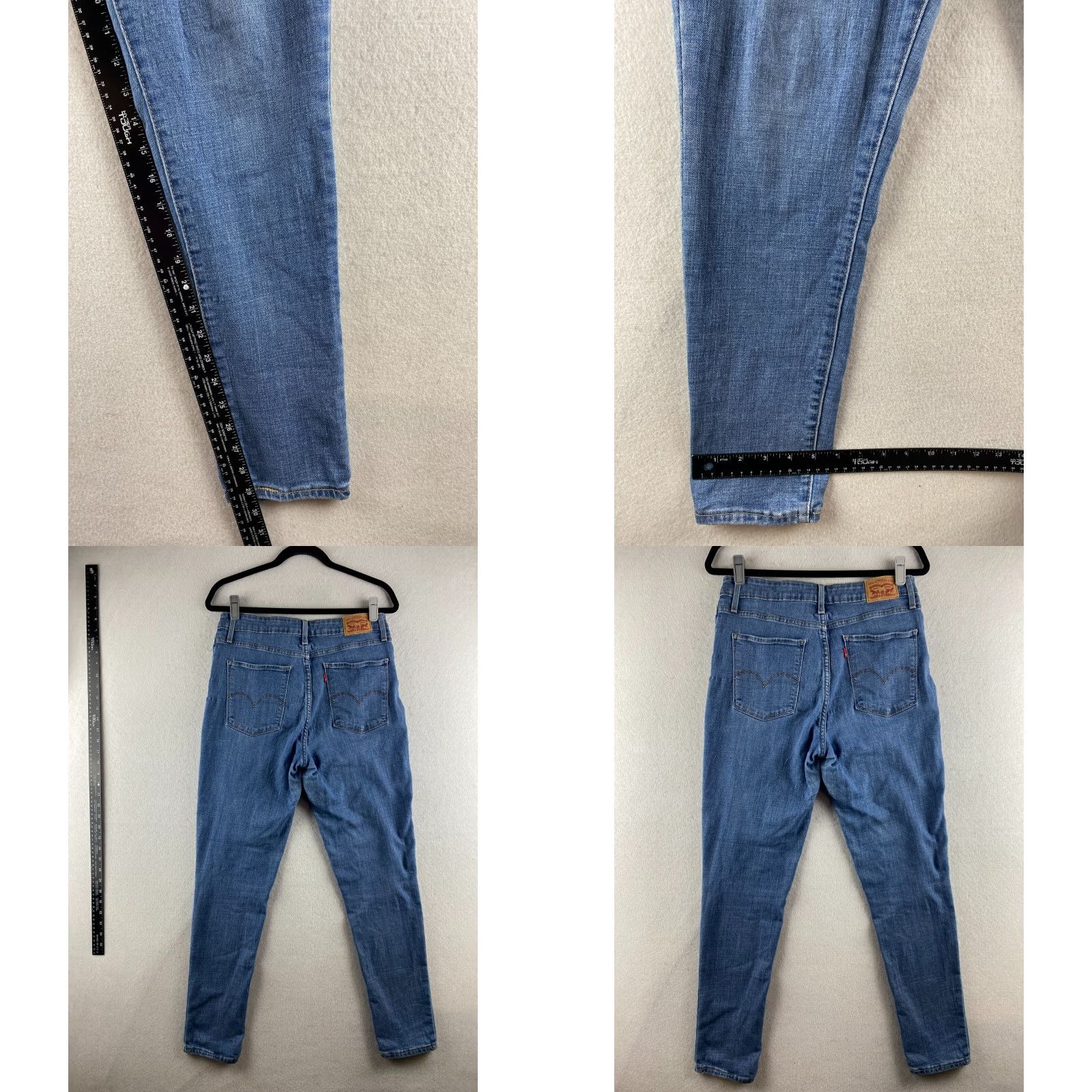 Levi's VINTAGE Levis 721 Jeans Womens 31 High Rise Skinny Distressed Stretch Denim Blue Casual Size 24" / US 00 / IT 34 - 9 Thumbnail