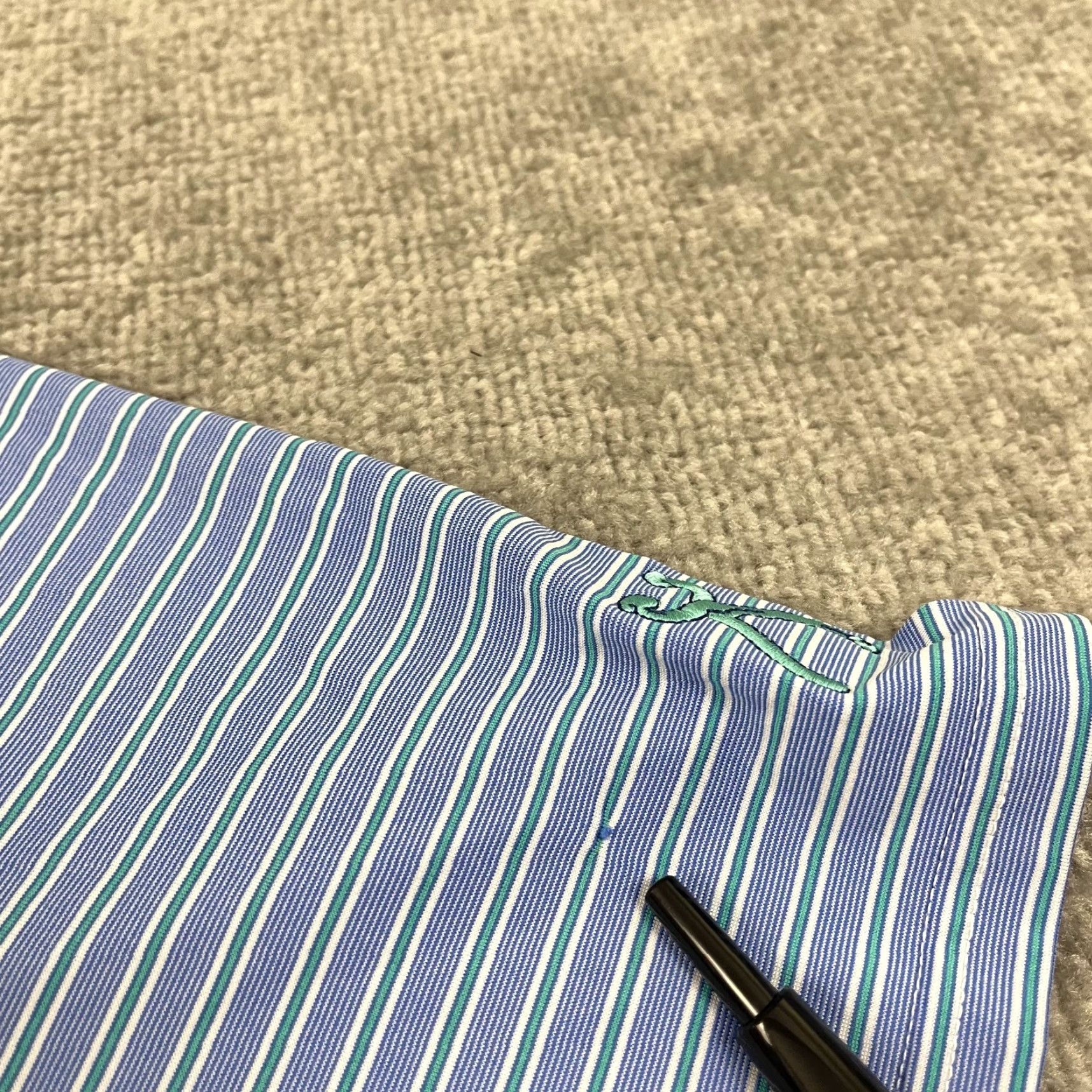 Vintage Holderness & Bourne Polo Shirt Men XL Blue Striped Golf Performance Preppy Sport Size US XL / EU 56 / 4 - 7 Thumbnail