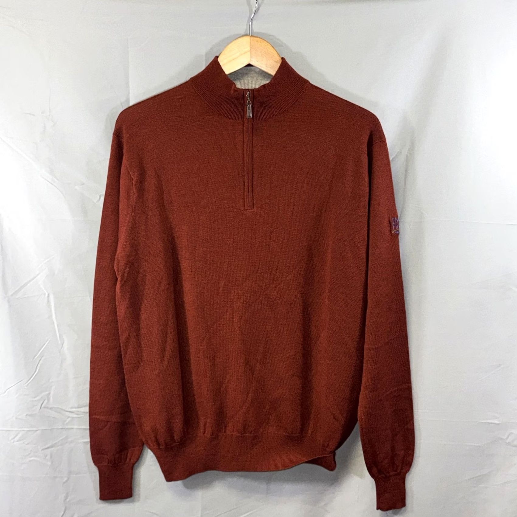 Peter Millar Peter Millar Sweater Mens M Red Half Zip 100% Merino Wool First Tee SF Golf Knit Mock Neck Pullover Ribbed Cuff Hem Solid Size US M / EU 48-50 / 2 - 2 Thumbnail