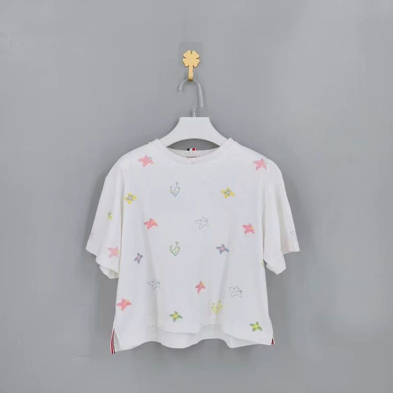 Thom Browne Thom Browne White embroidered short sleeves Size M / US 6-8 / IT 42-44 - 1 Thumbnail