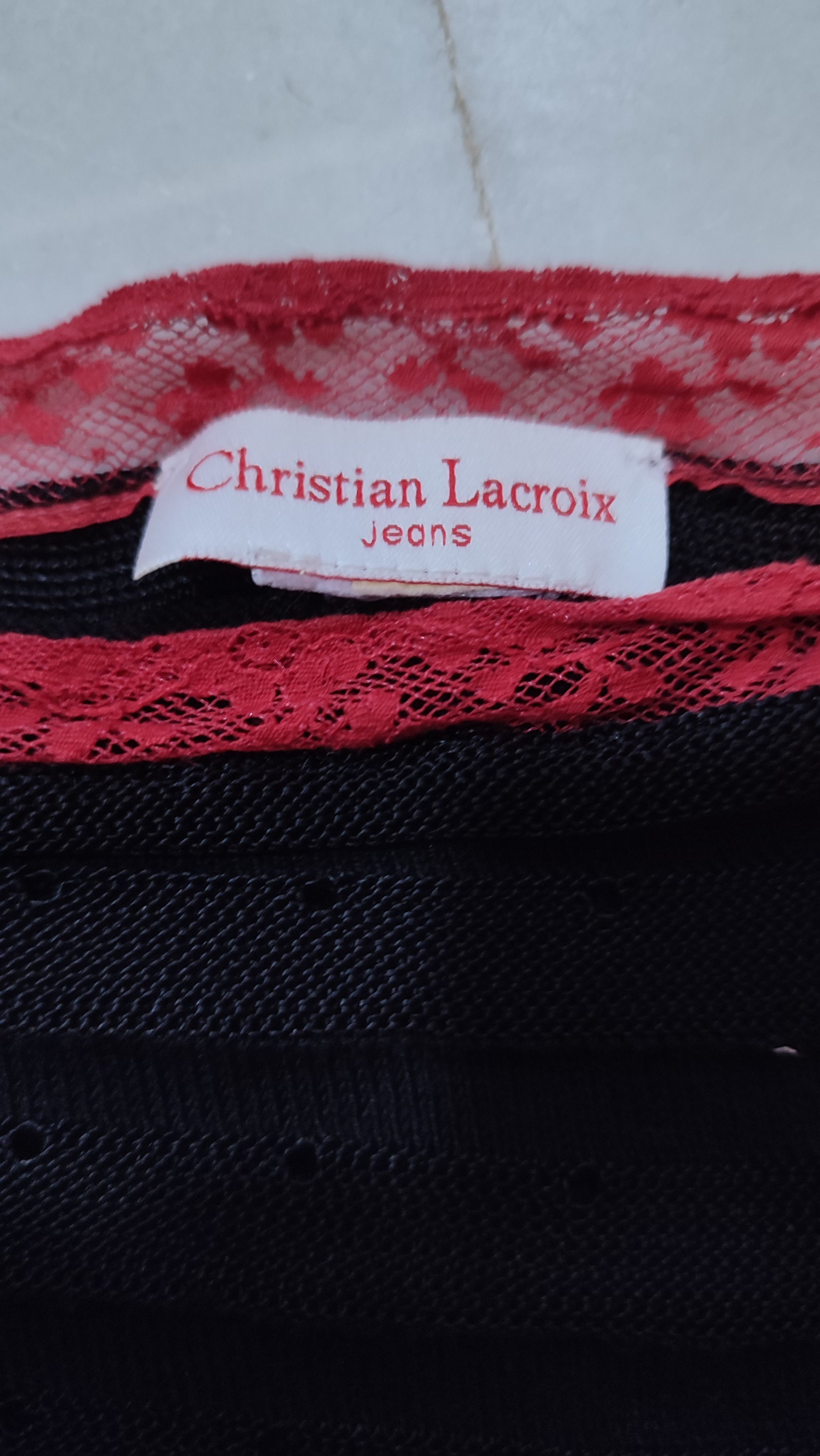 Christian Lacroix Vintage Y2k Christian Lacroix Black Knit Top with Ribbons Size ONE SIZE - 4 Thumbnail