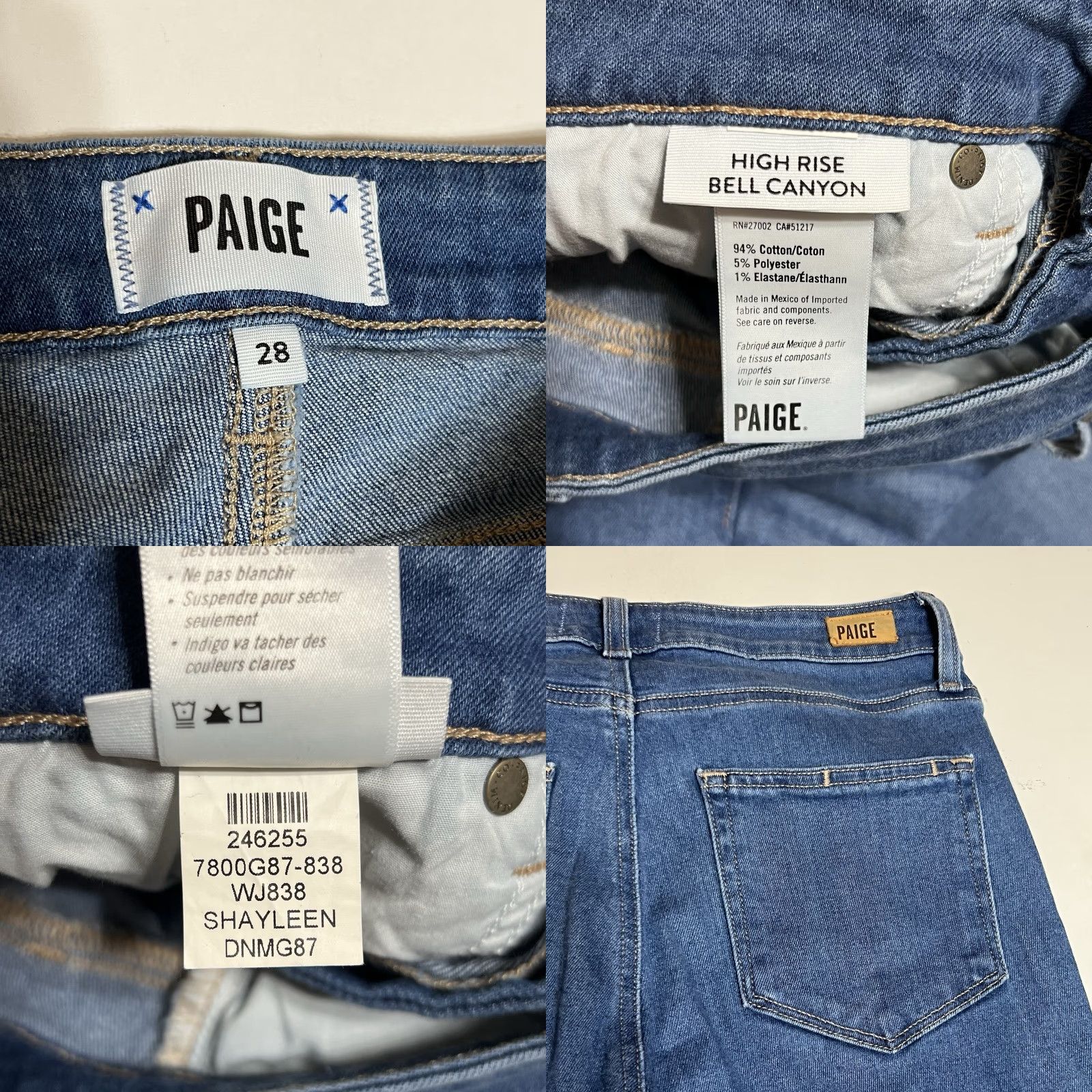 Paige Paige Jeans Womens 28x31 Blue High Rise Flared Denim Med Wash Boho Canyon Bell Size 28" / US 6 / IT 42 - 8 Thumbnail