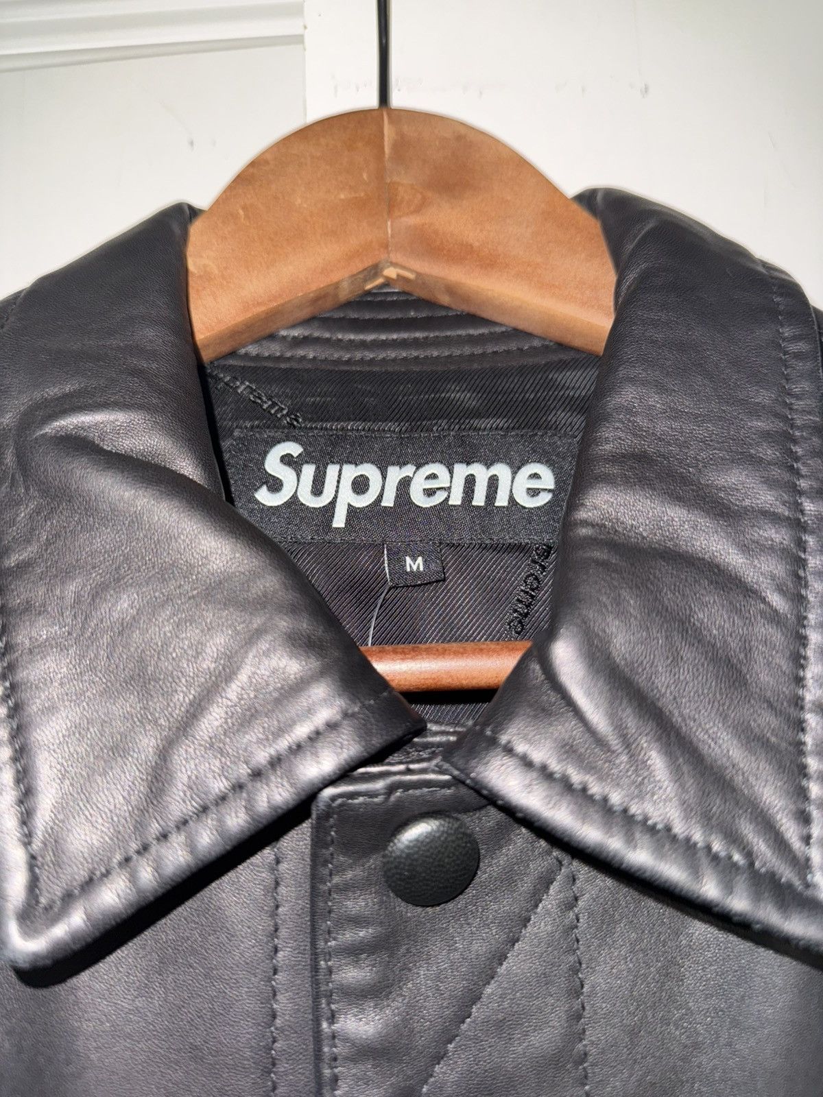 Supreme Supreme Black FW18 Leather Trucker Jacket Size US M / EU 48-50 / 2 - 4 Thumbnail