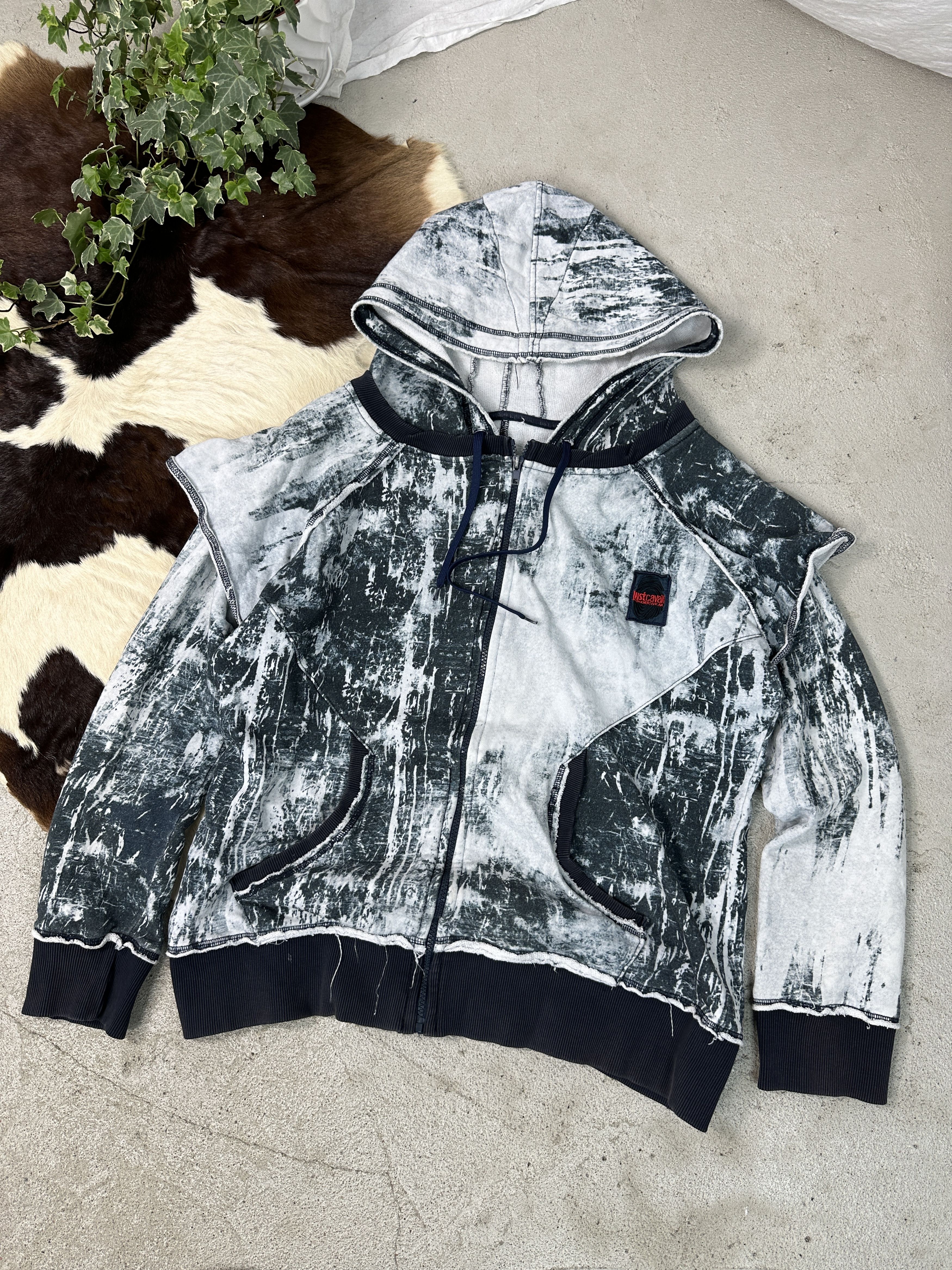 Just Cavalli × Roberto Cavalli Vintage Avant-Garde Cavalli Zip Hoodie Size US L / EU 52-54 / 3 - 1 Thumbnail