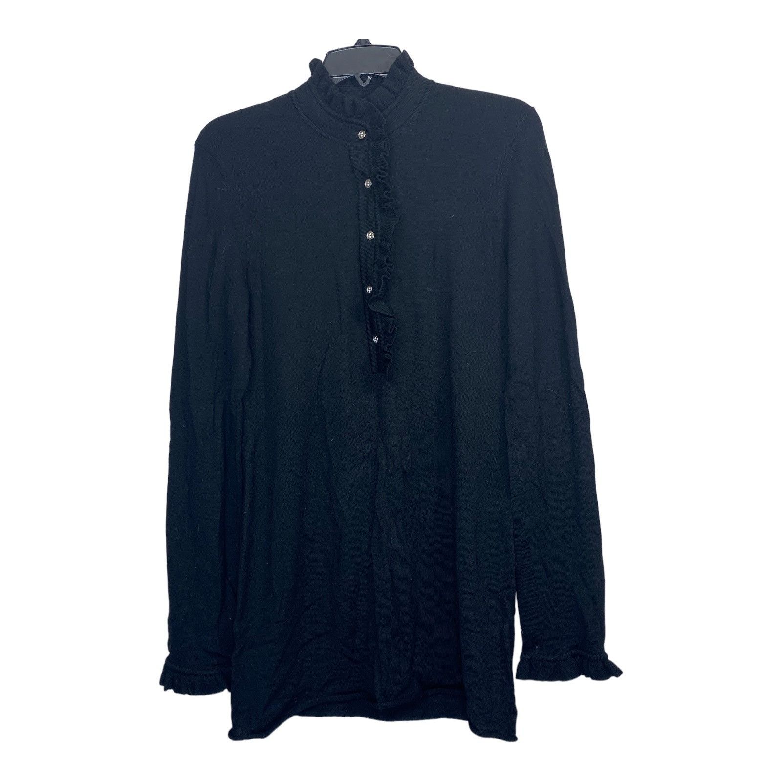 Tory Burch Tory Burch Wool Pullover Tunic Sweater Buttons Black Medium Size M / US 6-8 / IT 42-44 - 4 Thumbnail