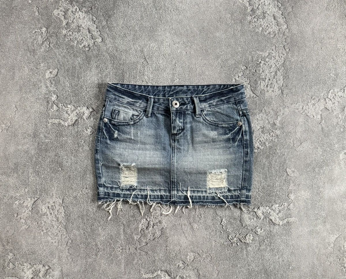 Japanese Brand Y2K avantgarde denim mini skirt hysteric glamour L.G.B. 90s Size 24" / US 00 / IT 34 - 1 Thumbnail