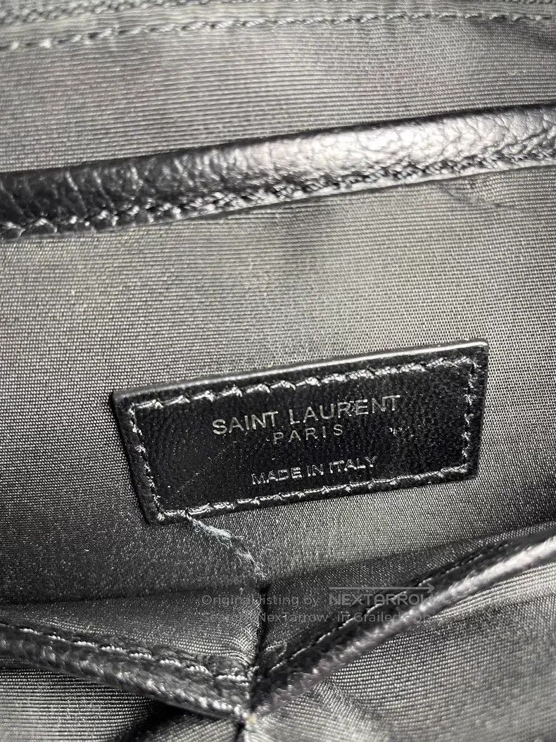 Saint Laurent Paris Saint Laurent Paris Black LOVE Embroidered Full Leather Ba Size ONE SIZE - 8 Thumbnail