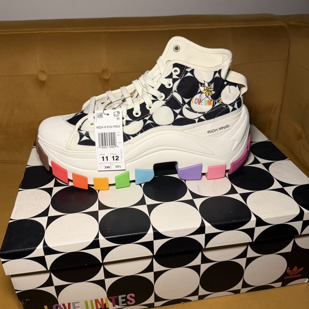 Adidas Men's x Rich Mnisi Nizza High Xy22 Pride Sneaker