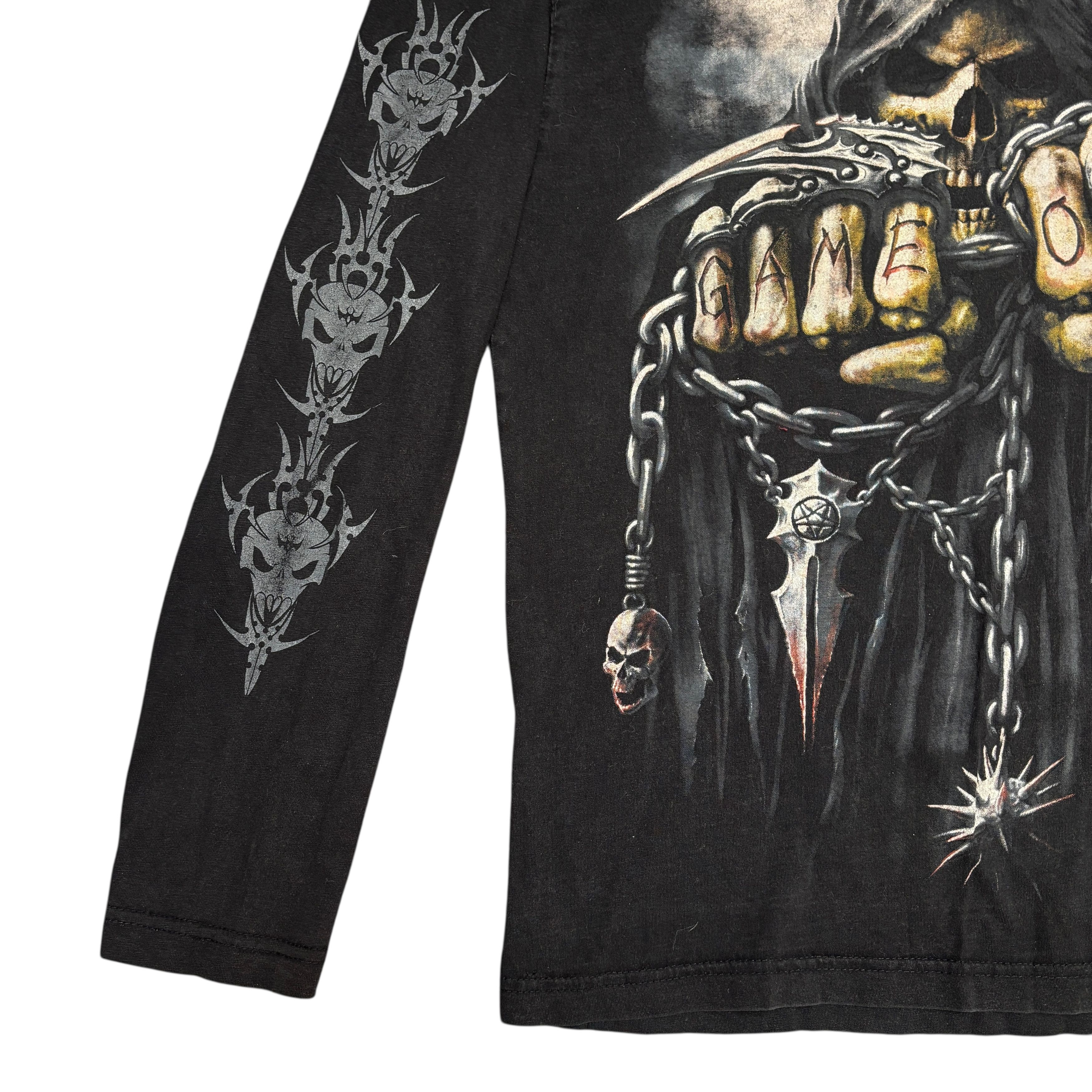 Band Tees Vintage Skeleton Shirt Long Sleeve Spiral Skull Y2K Size US XL / EU 56 / 4 - 7 Thumbnail