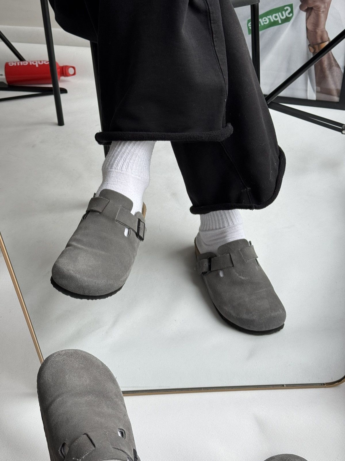 Japanese Brand BIRKENSTOCK Style BOSTON SUEDE VELVET GREY US 9,5 EU 43 Size US 9.5 / EU 42-43 - 2 Thumbnail
