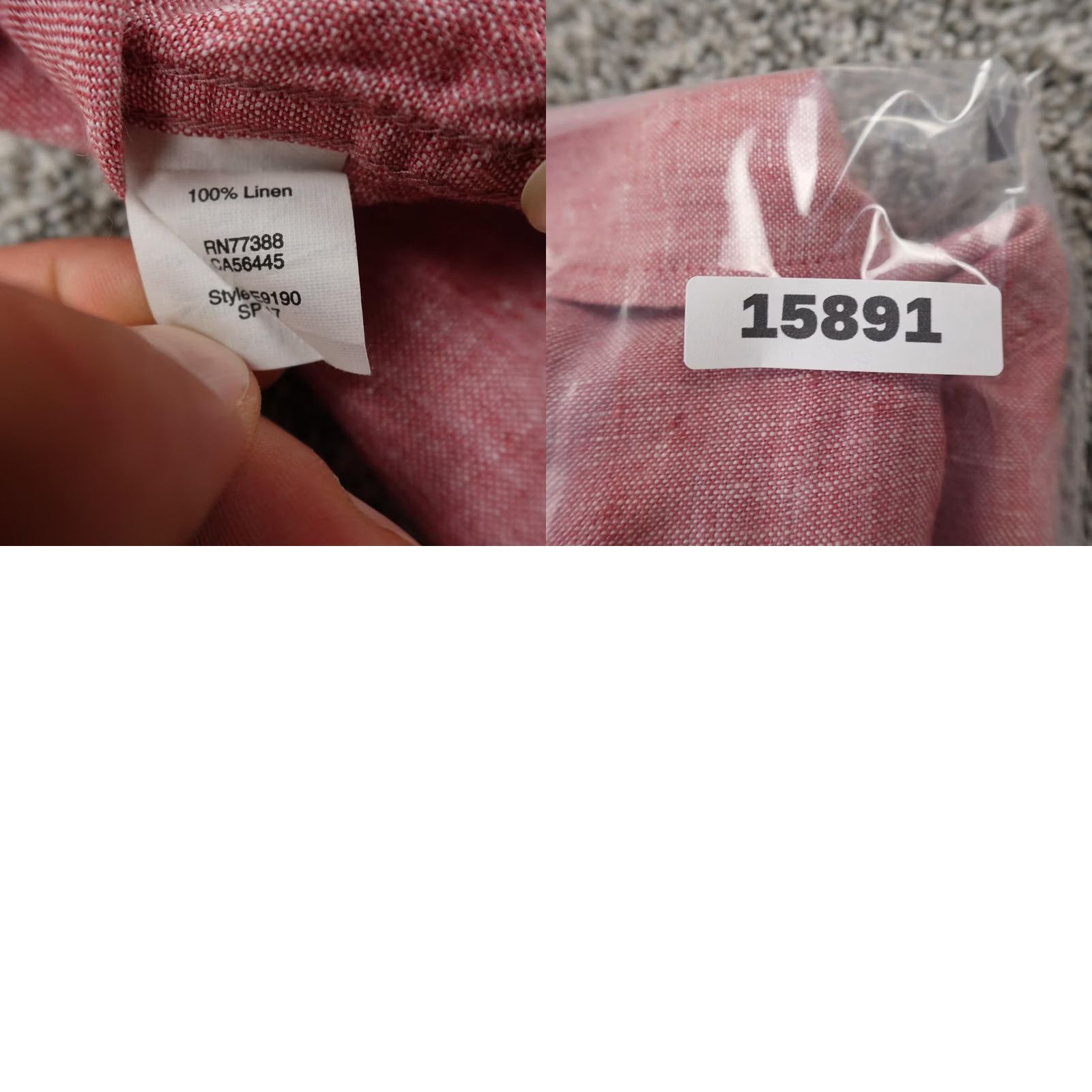 J.Crew J.CREW Shirt Mens XL Red Linen Slim Button-Up Long Sleeve Chambray Lightweight Button-Down, Collared, Solid, Breathable, L blindly Size US XL / EU 56 / 4 - 8 Thumbnail