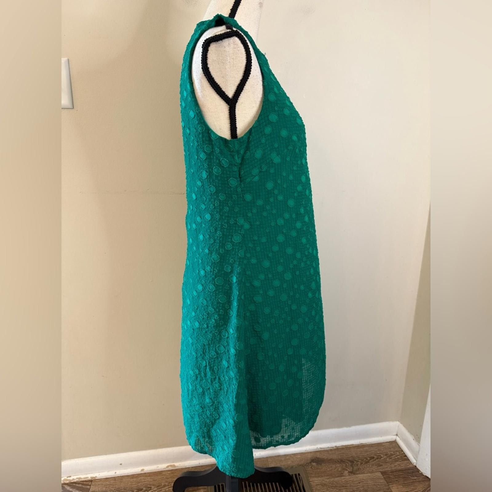 DKNY DKNY green sleeveless midi dress textured pattern SZ 8 Size M / US 6-8 / IT 42-44 - 2 Thumbnail