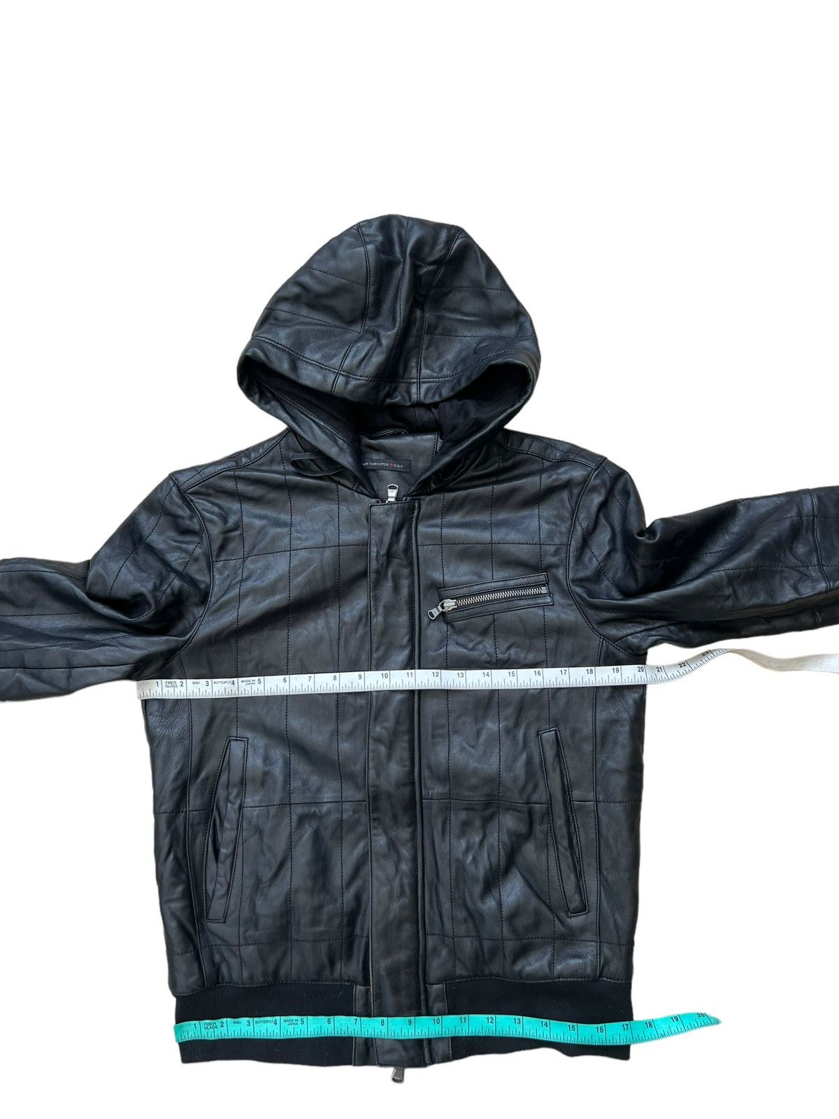 John Varvatos FA/14 John Varvatos Black Sheep Skin Leather Jacket Hoodie Size US S / EU 44-46 / 1 - 3 Thumbnail