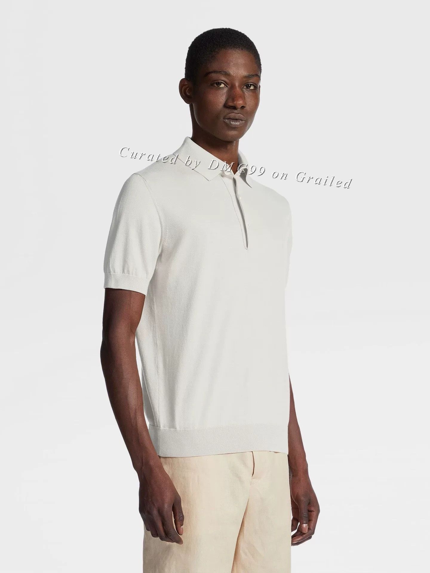 Ermenegildo Zegna Zegna White Knit Short Sleeve Polo Size US M / EU 48-50 / 2 - 9 Thumbnail