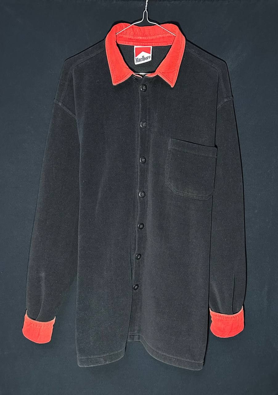 Marlboro × Vintage Marlboro Vintage Velvet velour shirt button made in portugal Size US XL / EU 56 / 4 - 1 Thumbnail