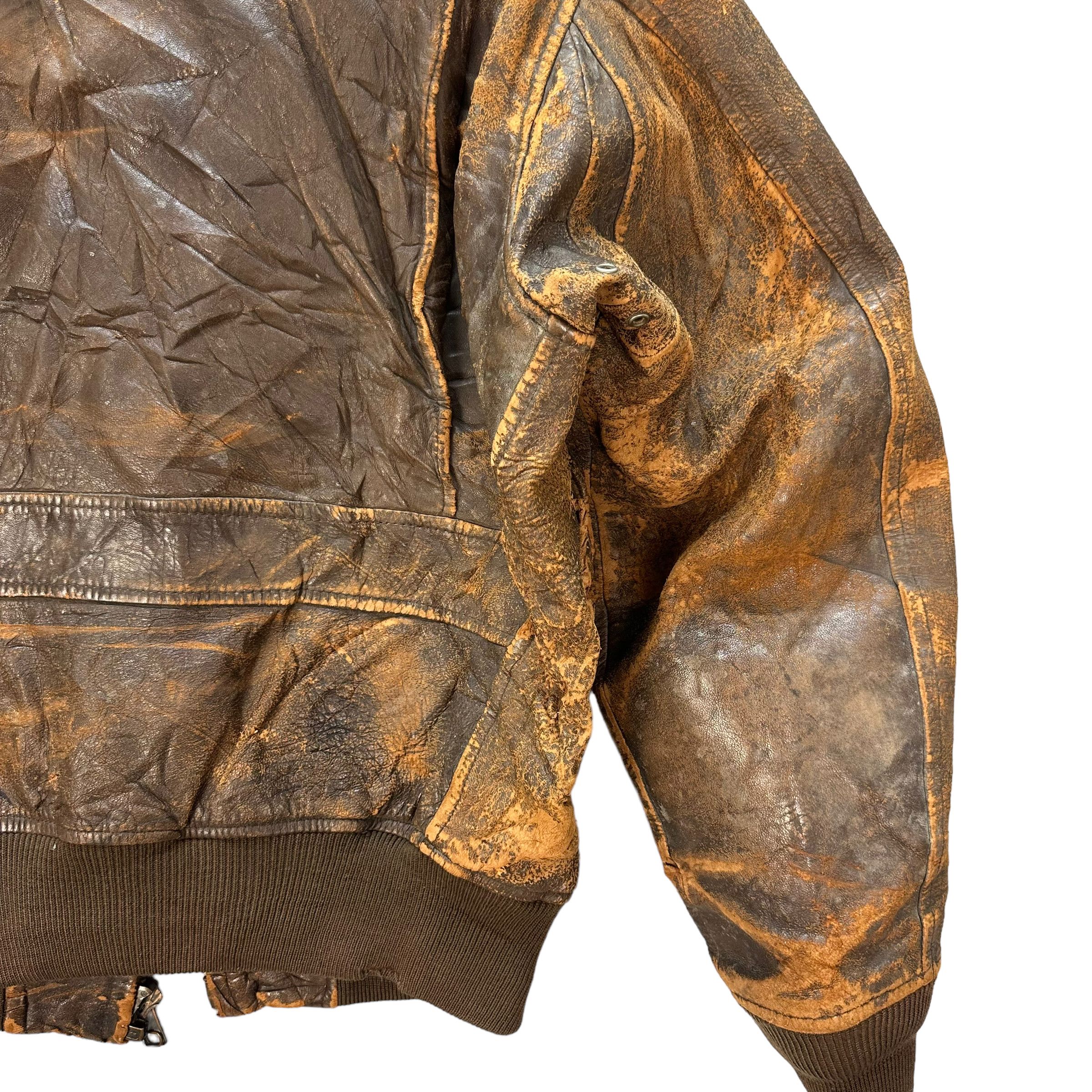 Harley Davidson TRASHED🔥 HARLEY DAVIDSON DISTRESSED LEATHER JACKET #8288 Size US M / EU 48-50 / 2 - 17 Thumbnail