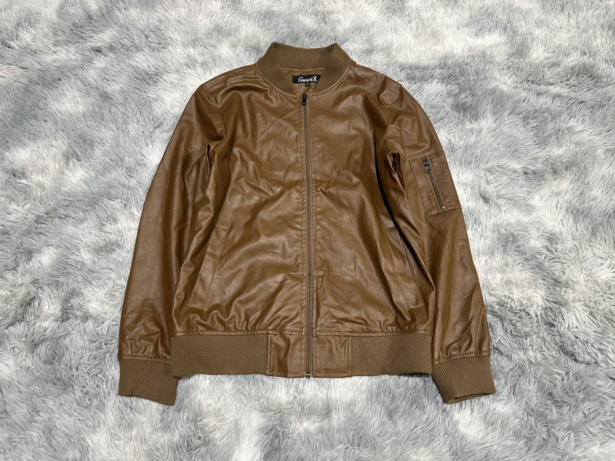 Japanese Brand 🔥Sick Y2K Cavaria Ma-1 Bomber Faux Leather Jacket Goth Punk Size US L / EU 52-54 / 3 - 1 Thumbnail