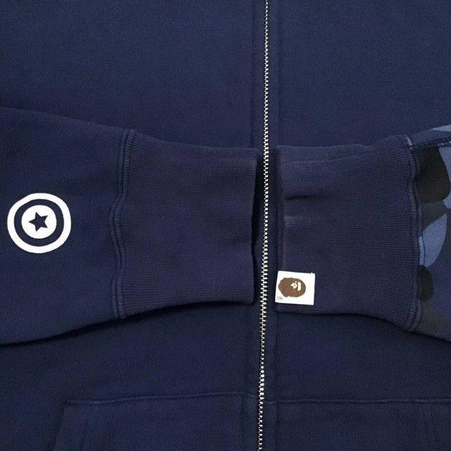Bape BAPE Navy x Blue camo shark full zip hoodie a bathing ape Size US M / EU 48-50 / 2 - 6 Thumbnail