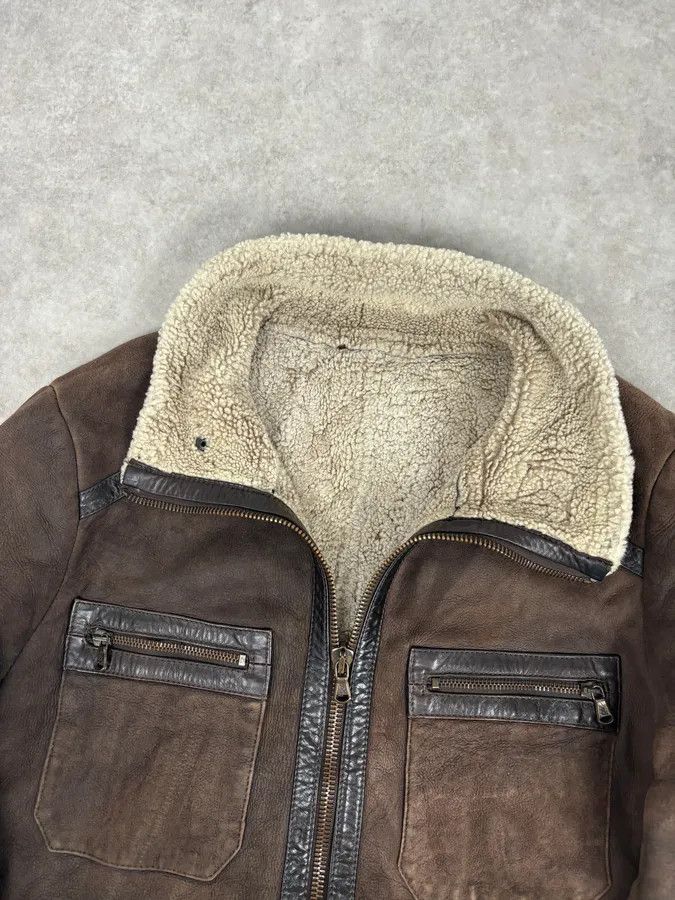Dolce & Gabbana 1990s Dolce & Gabbana Brown Shearling Leather Jacket Size US M / EU 48-50 / 2 - 9 Thumbnail