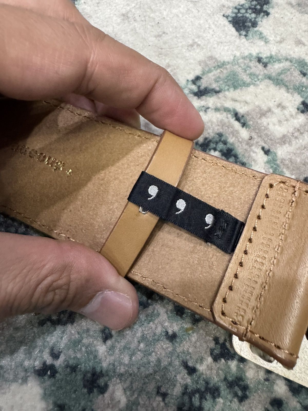 Issey Miyake MERCIBEAUCOUP BY ISSEY MIYAKE SPELLOUT PENDANT LEATHER BELT Size ONE SIZE - 7 Thumbnail