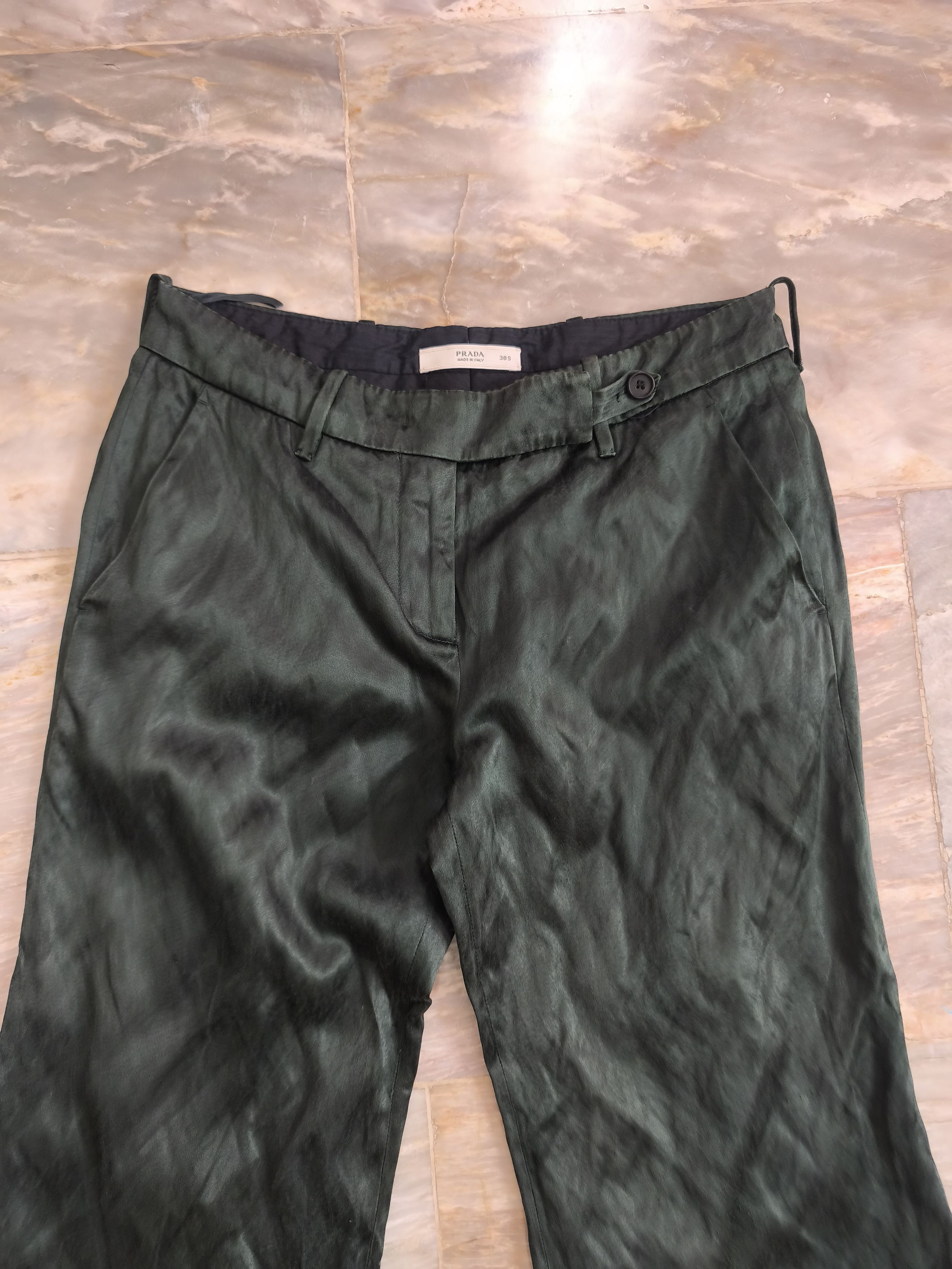 Prada Prada Satin Flared Trousers Size 26" / US 2 / IT 38 - 2 Thumbnail