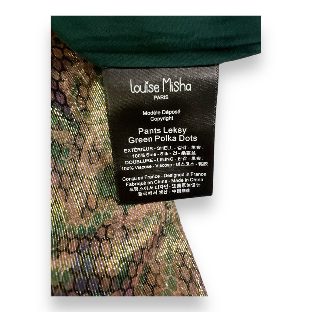 Other Louise Misha Silk Leksy Green Polka Dots Pants Size 36 Size 27" / US 4 / IT 40 - 8 Thumbnail