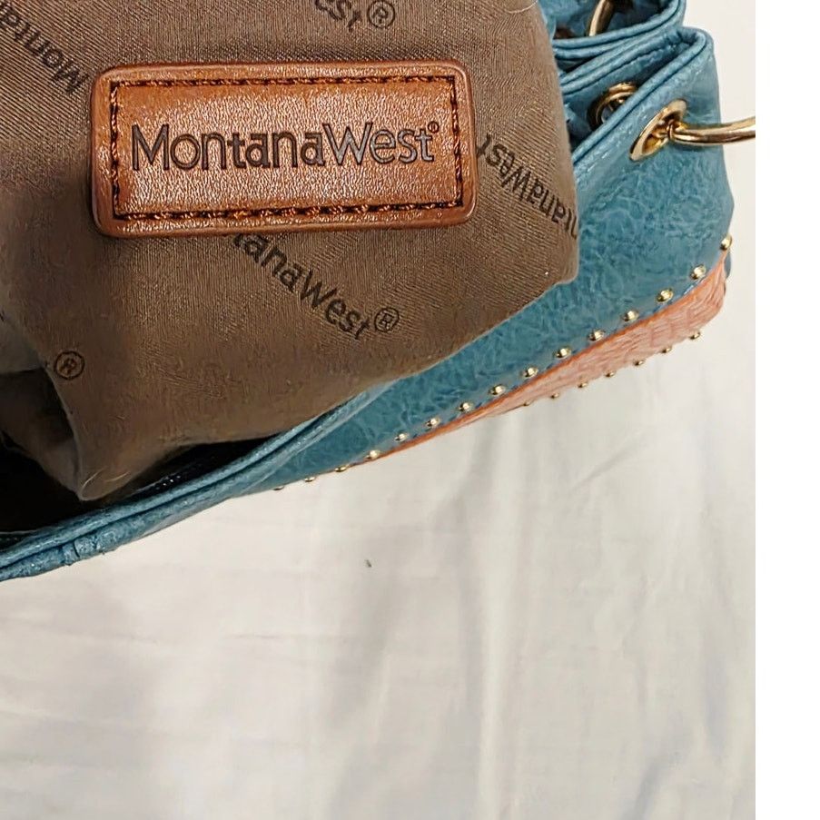 Other Montana West Brown, Orange & Turquoise Shoulder Purse Size ONE SIZE - 12 Thumbnail
