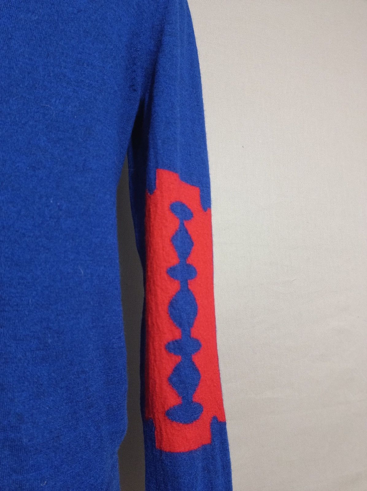 Zadig & Voltaire Jeremy Patch Blue Wool Knit Sweater Size M