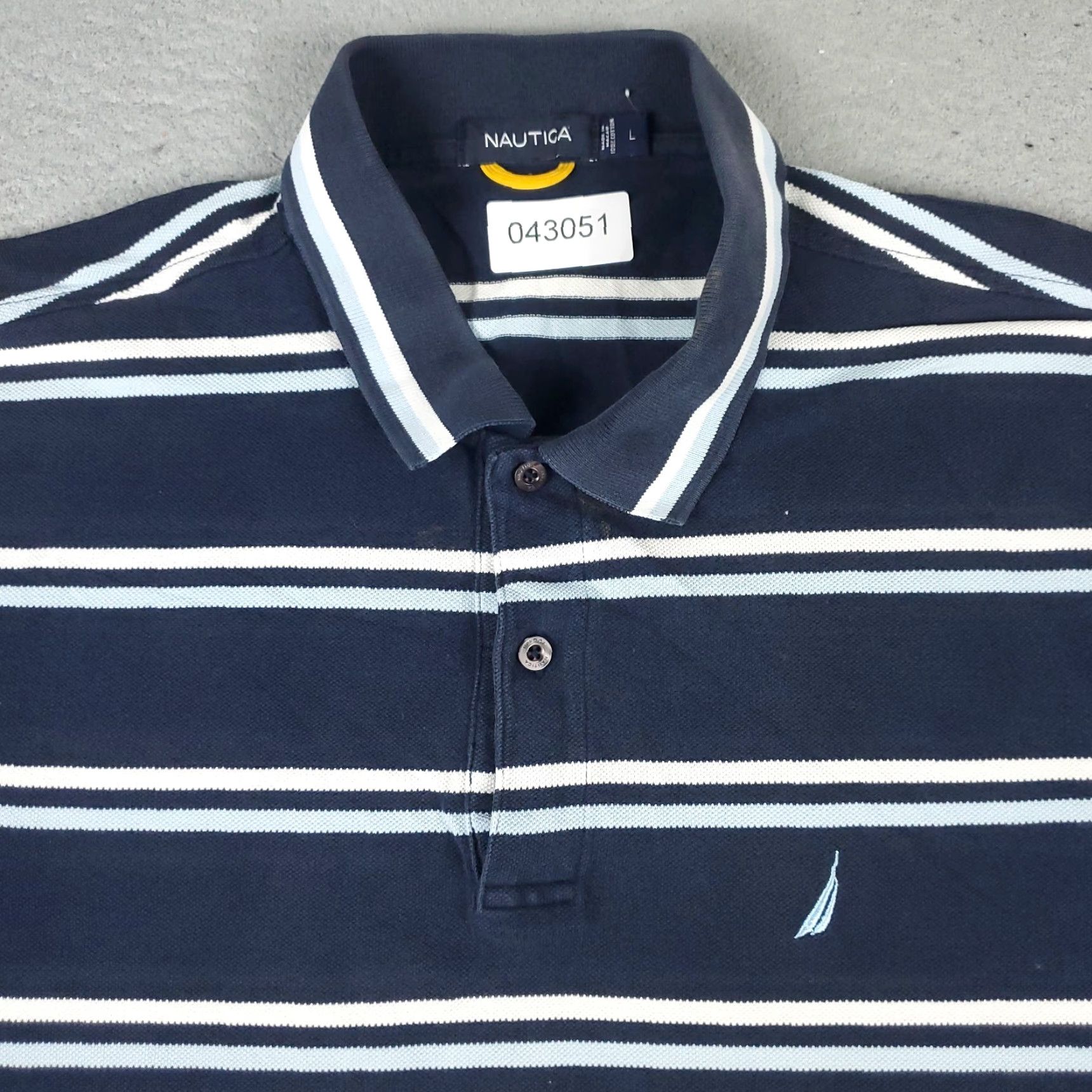 Nautica Nautica Blue Striped Polo Shirt Mens Large Casual Short Sleeve Activewear Size US L / EU 52-54 / 3 - 2 Thumbnail