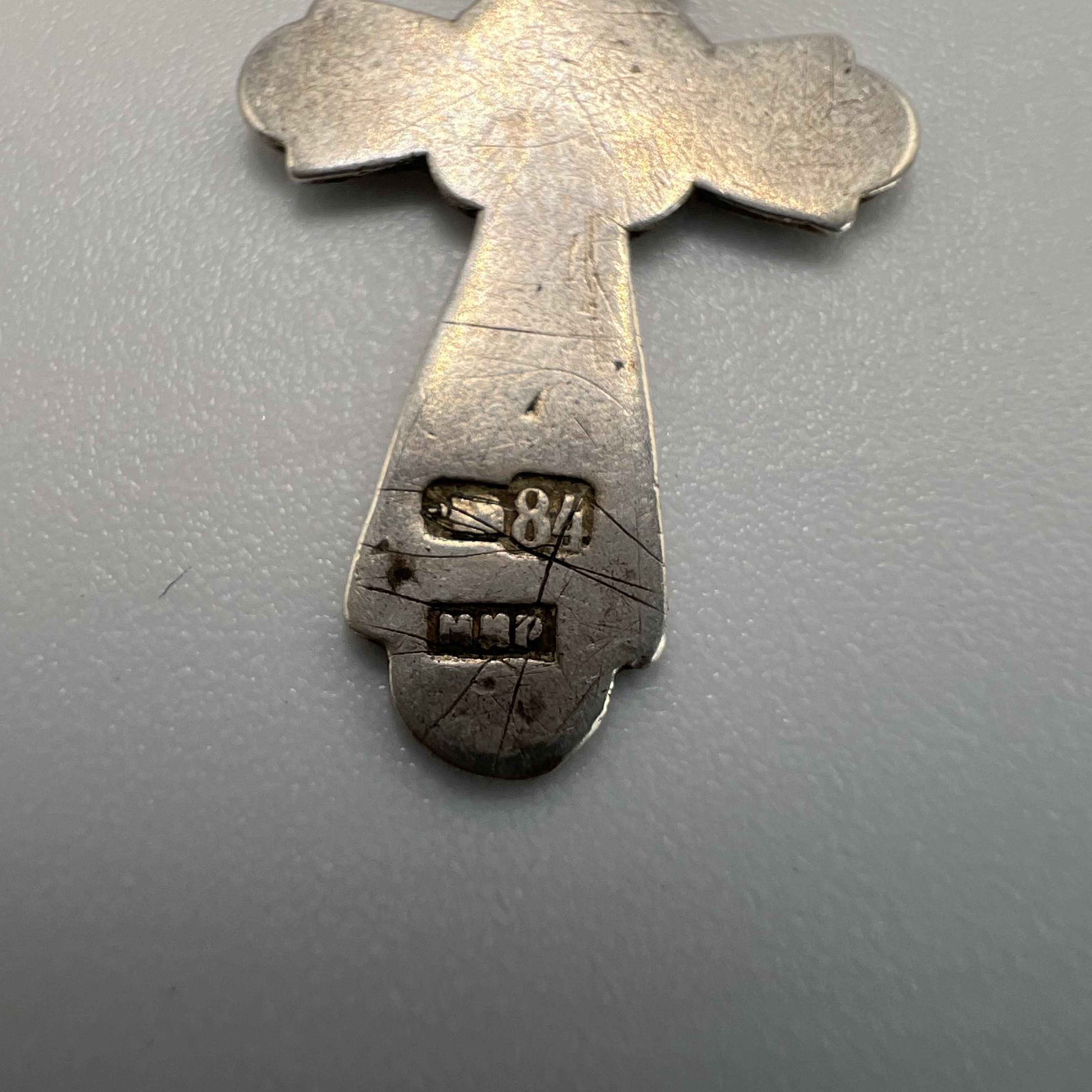 Vintage Vintage USSR Pendant Icon Cross Jewelry Antique Silver 84 Size ONE SIZE - 4 Thumbnail