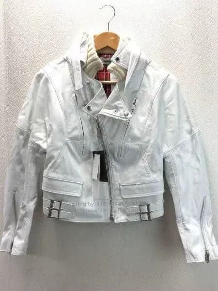 Undercover Undercover size 3 White leather paneled jacket Size L / US 10 / IT 46 - 1 Thumbnail
