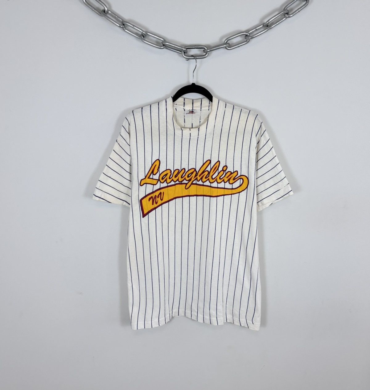 Fruit Of The Loom Vintage 1990s Laughlin Nevada Big Graphic Logo T-Shirt Tee Size US L / EU 52-54 / 3 - 1 Thumbnail