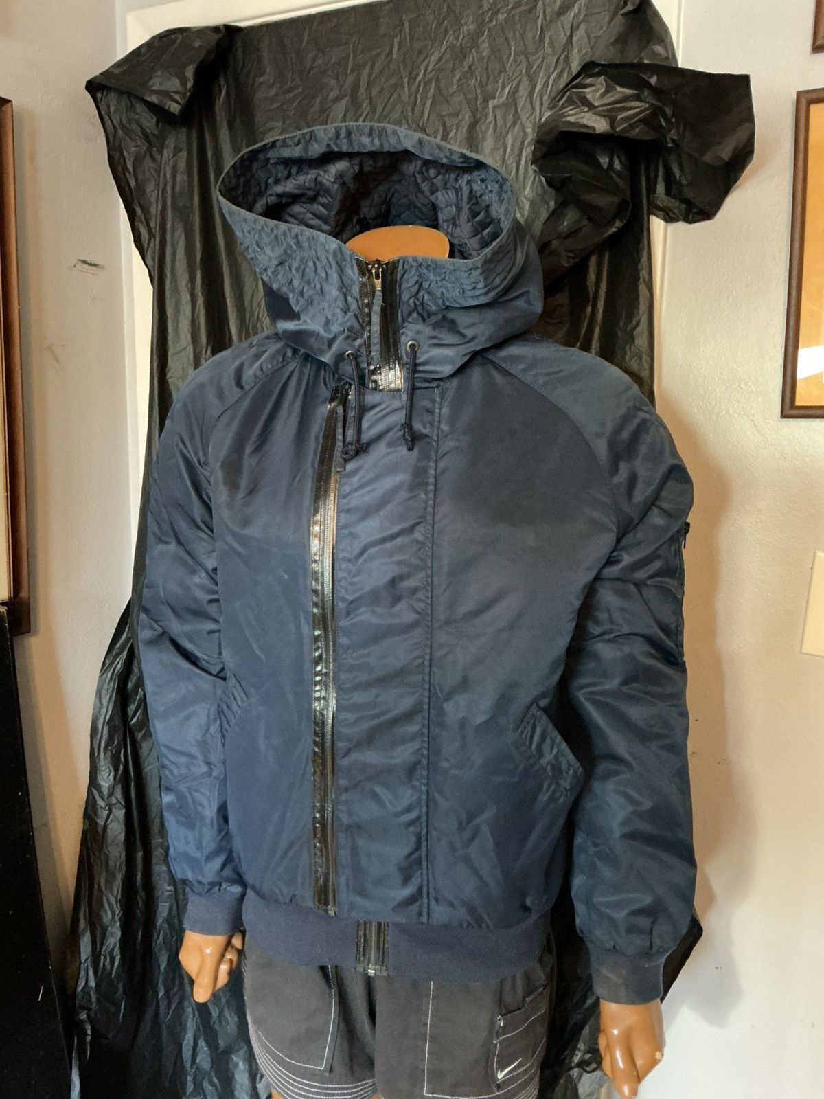 Whyred WHYRED Double Zip Military Army Hooded Bomber Flight Jacket Size US M / EU 48-50 / 2 - 14 Thumbnail