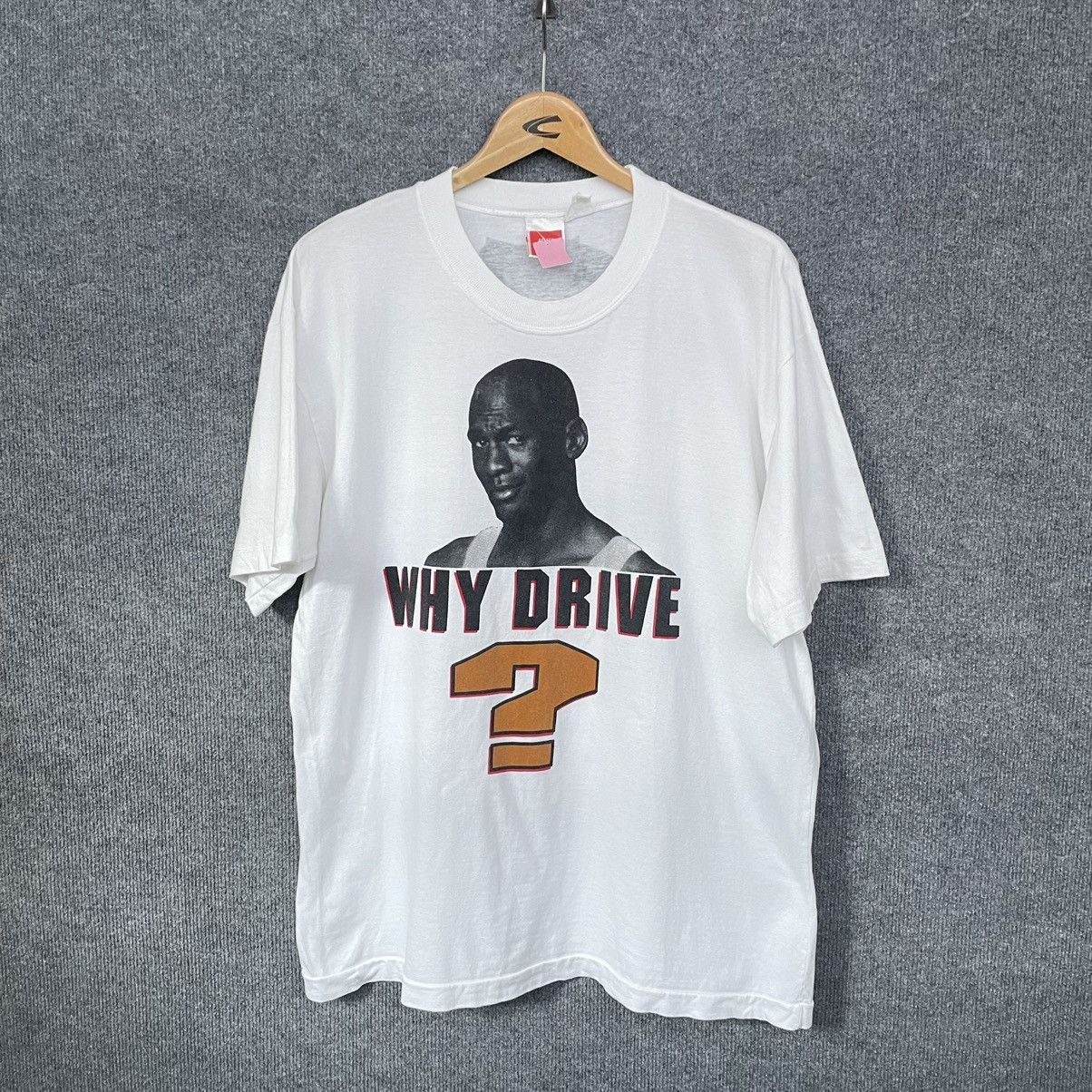 image of Jordan Nike Vintage 90's Nike Michael Jordan Double Sided Graphic T Shirt in White (Size Large)