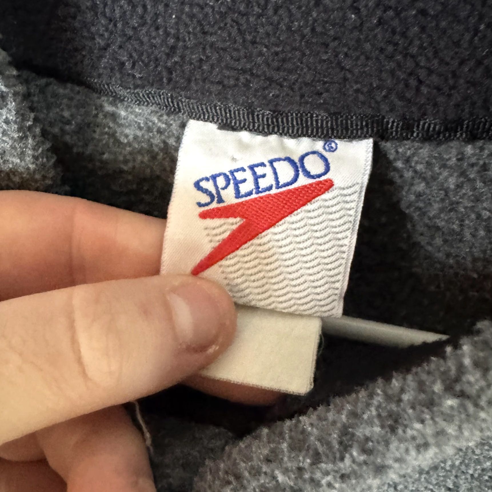 Speedo Speedo Jacket Mens XL Gray 1/4 Zip Fleece Collar Pocket Adjustable Hem Pullover Size US XL / EU 56 / 4 - 7 Thumbnail