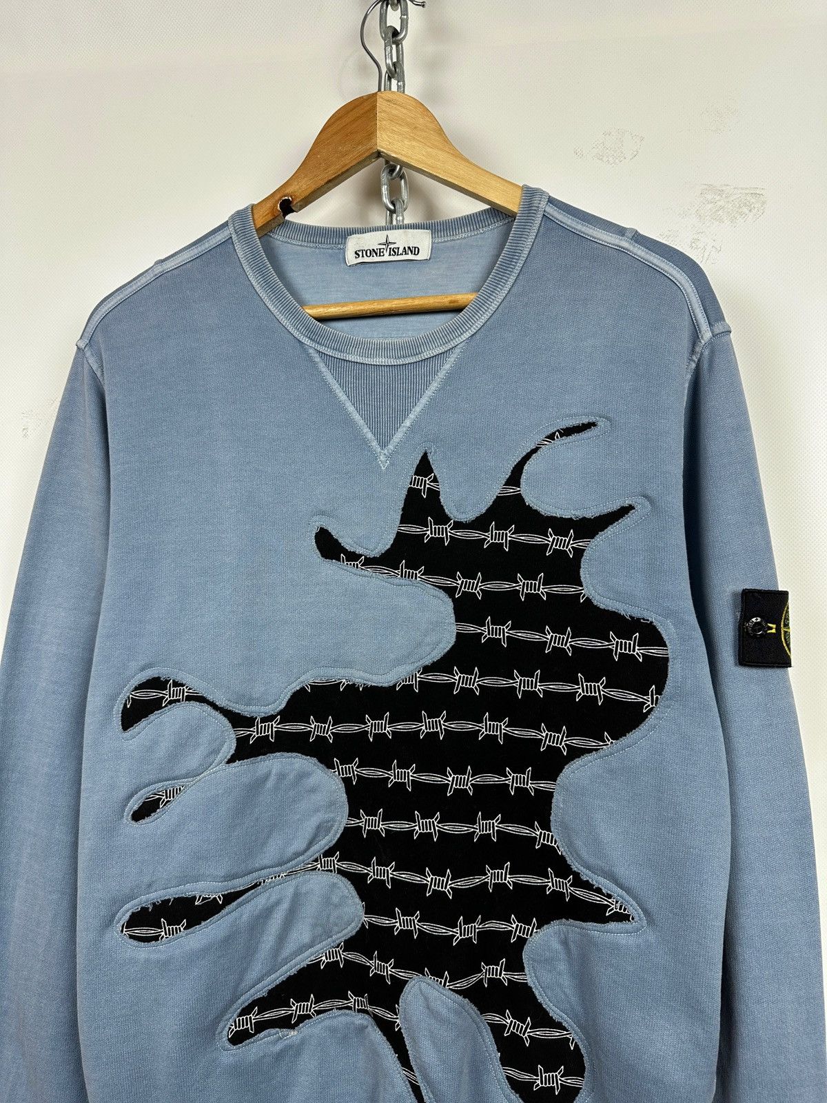 Stone Island Stone Island Custom Garment Dyed Blue Sweatshirt Size US L / EU 52-54 / 3 - 3 Thumbnail