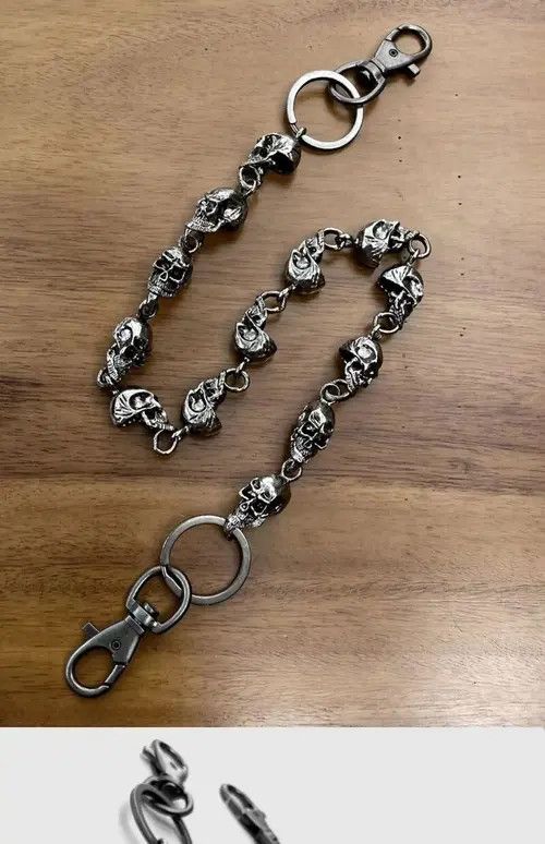 Jewelry Pocket Chain Skull Punk Rock Link Gothic Death Wallet Demon Size ONE SIZE - 3 Thumbnail