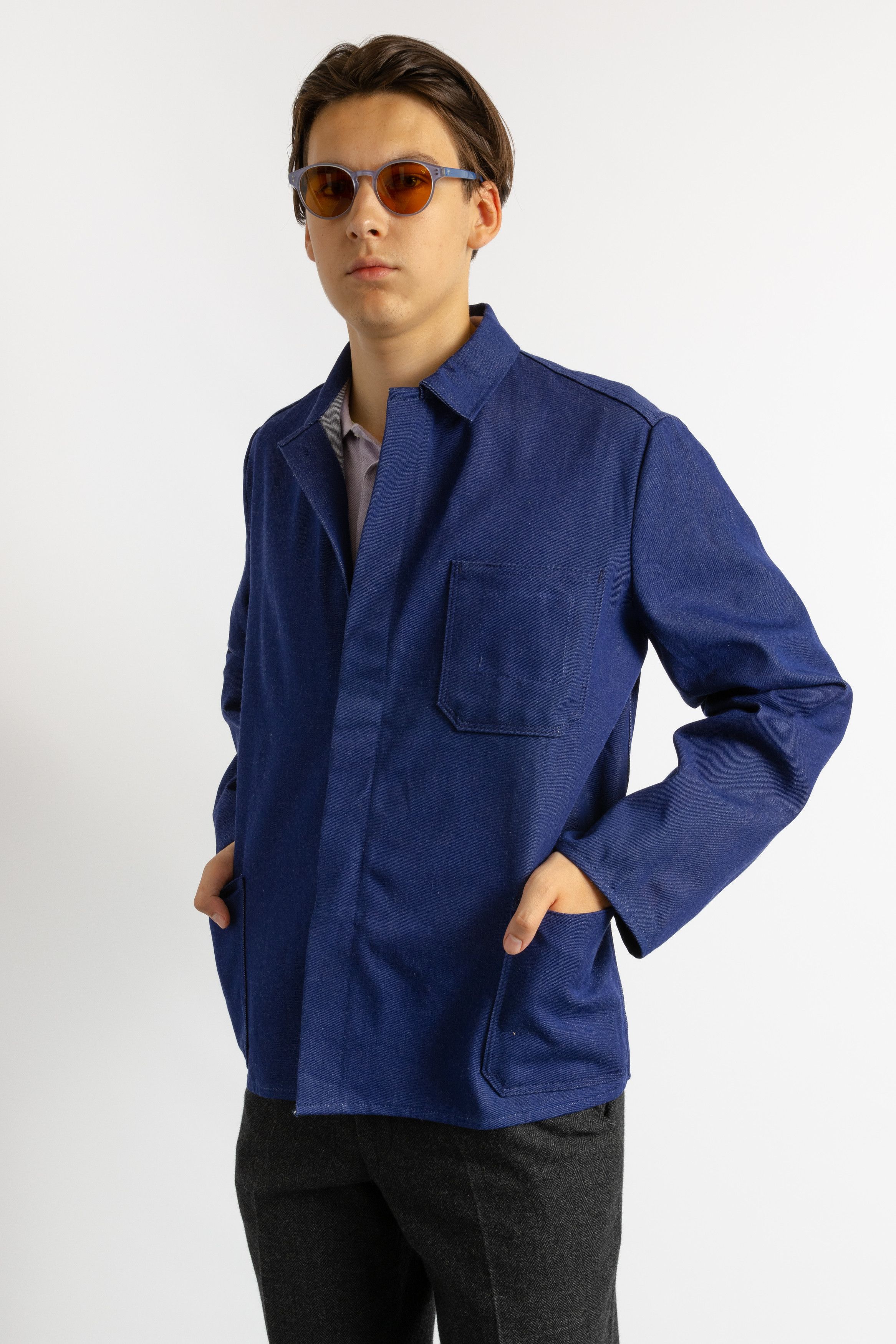 Vintage French Workwear Chore Coat Style Men Jacket 8728 Size US M / EU 48-50 / 2 - 7 Thumbnail