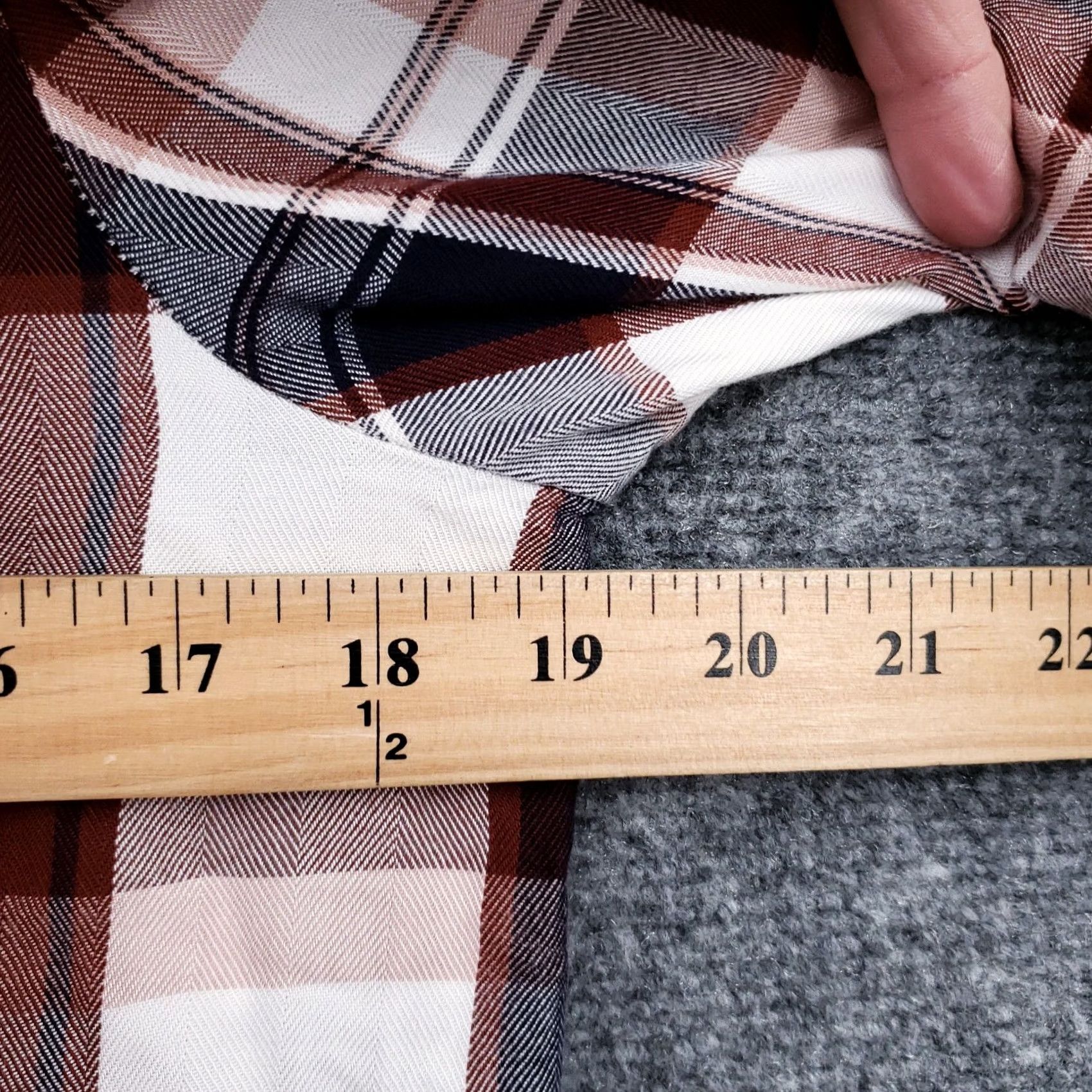 Vintage Altar'd State Shirt XS Brown White Plaid Button Up Long Sleeve Extra Small Women Size XS / US 0-2 / IT 36-38 - 6 Thumbnail