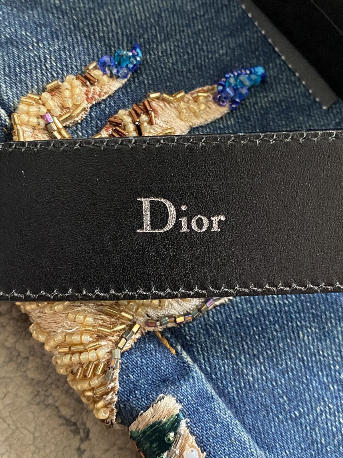 Dior AW06 "These Gray Days" Silver Plate Buckle Leather Belt Size 32 - 5 Thumbnail