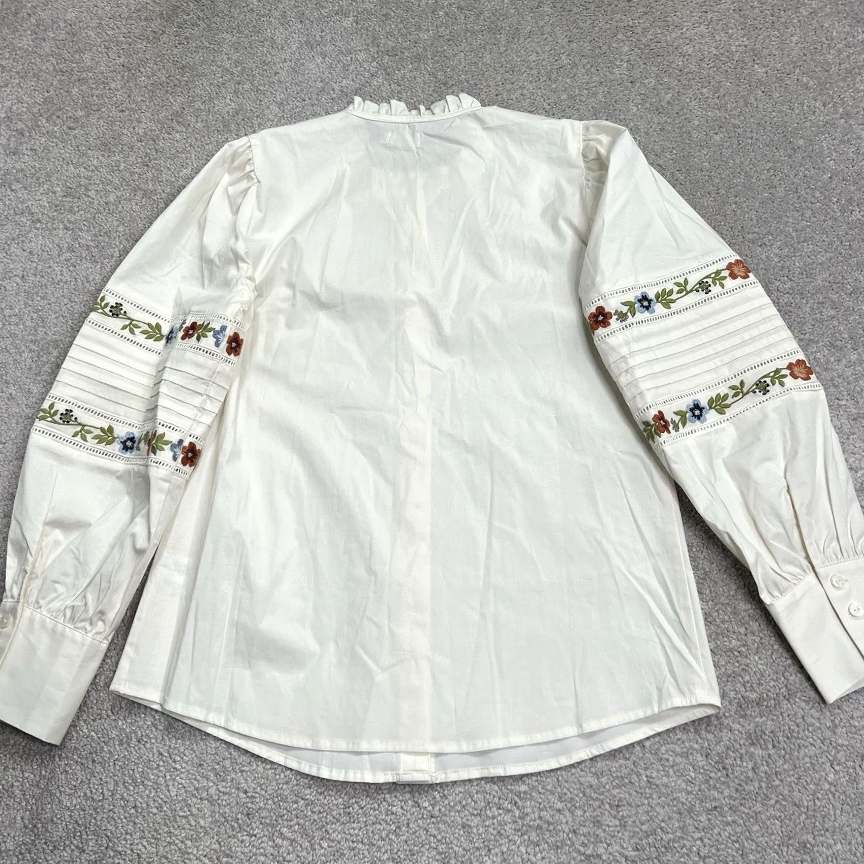Vintage Spartina 449 Shirt Small Long Sleeve Button Front Cotton Embroidered Floral Womens Size S / US 4 / IT 40 - 7 Thumbnail