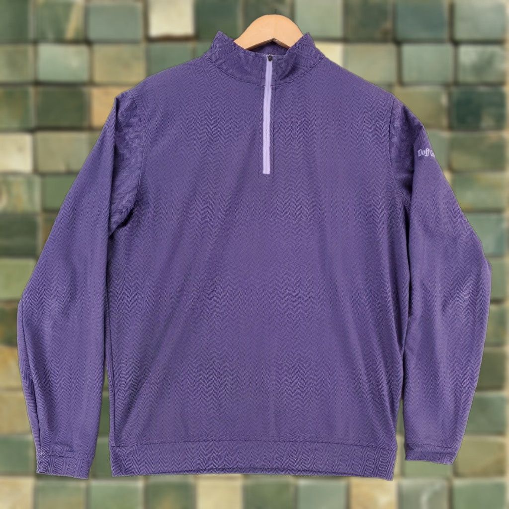 Peter Millar Peter Millar Perth Wicking 1/4 Zip Purple Zig Zag Long Sleeve Shirt Mens M Size US M / EU 48-50 / 2 - 1 Thumbnail