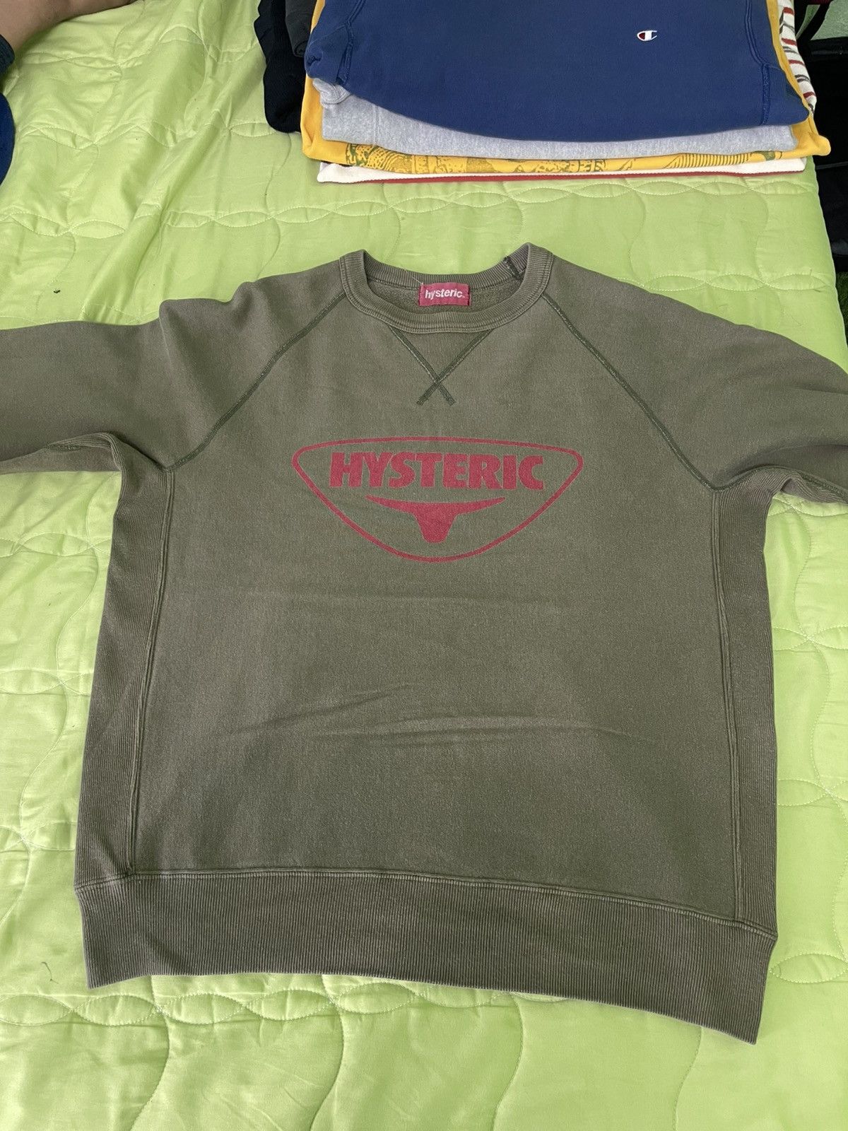 Hysteric Glamour 1990's Vintage Hysteric Glamour Spellout Logo Moss Green Size US L / EU 52-54 / 3 - 2 Thumbnail