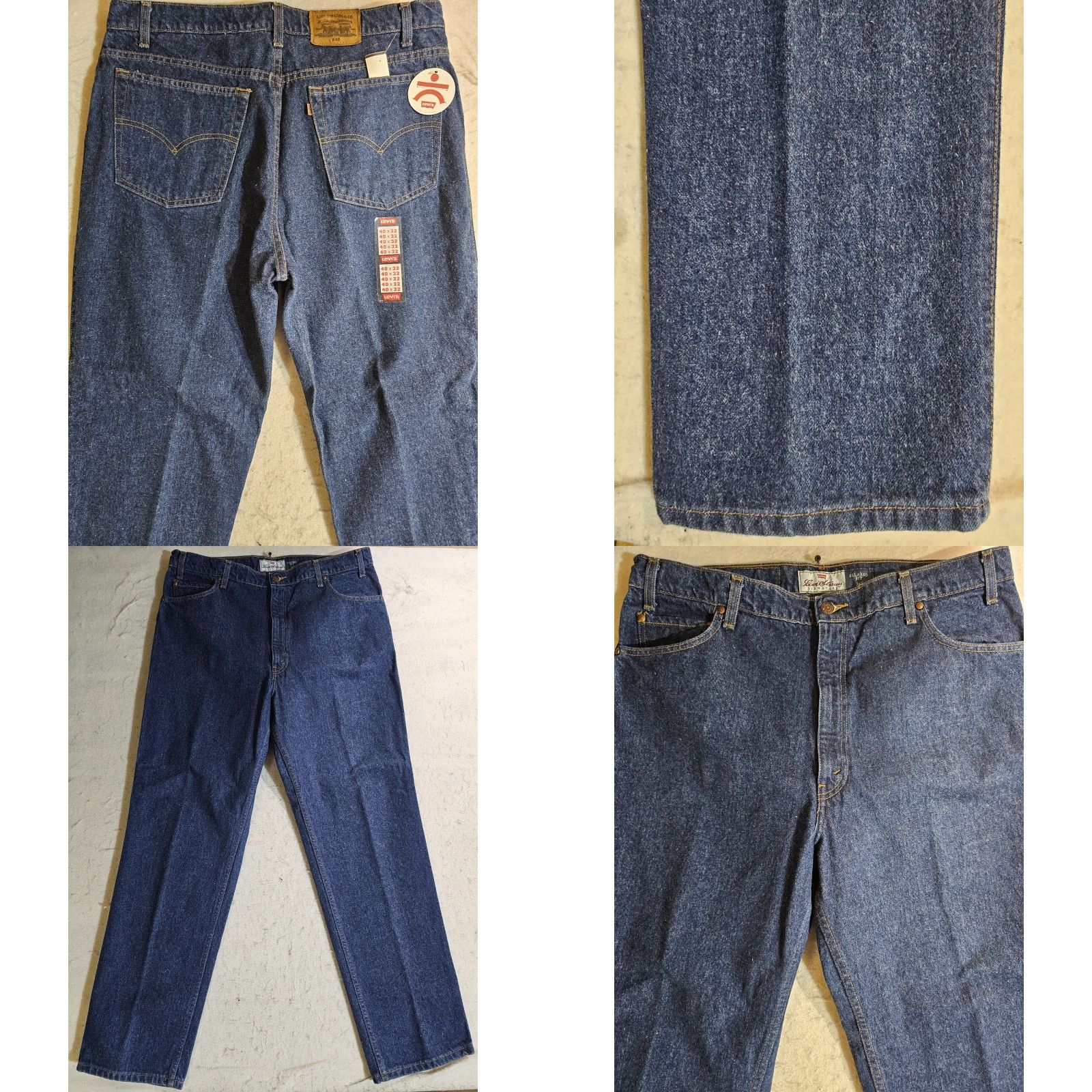 Levi's VINTAGE Levi's 540 Signature Relaxed Fit Jeans 40x32 Mens Blue Medium Wash 5-Pocket Design United States USA Distressed No Size US 40 / EU 56 - 8 Thumbnail