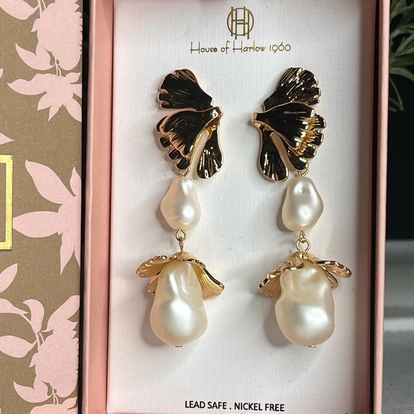 House of Harlow House of Harlow 1960 Gold Leaf Dangle Stud Earrings Size ONE SIZE - 2 Thumbnail